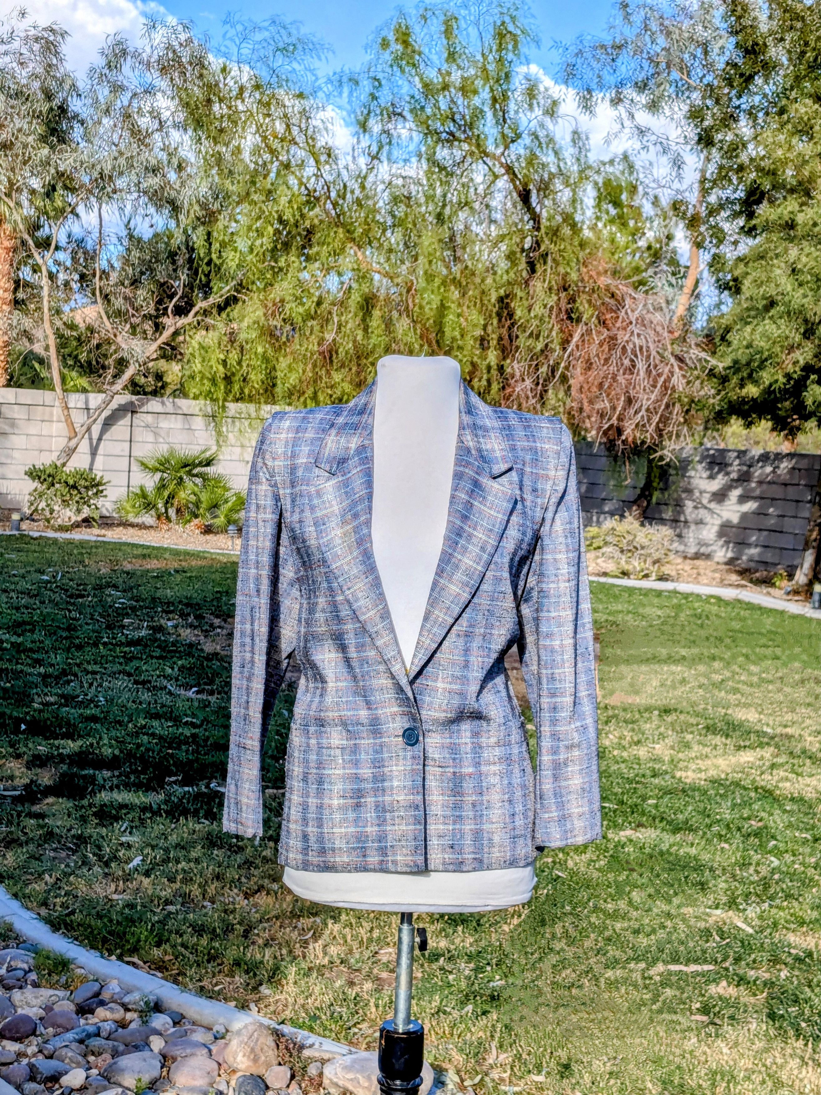 Vintage Vintage 90's Preppy PEABODY HOUSE Plaid Retro Blazer Jacket Size S / US 4 / IT 40 - 1 Thumbnail