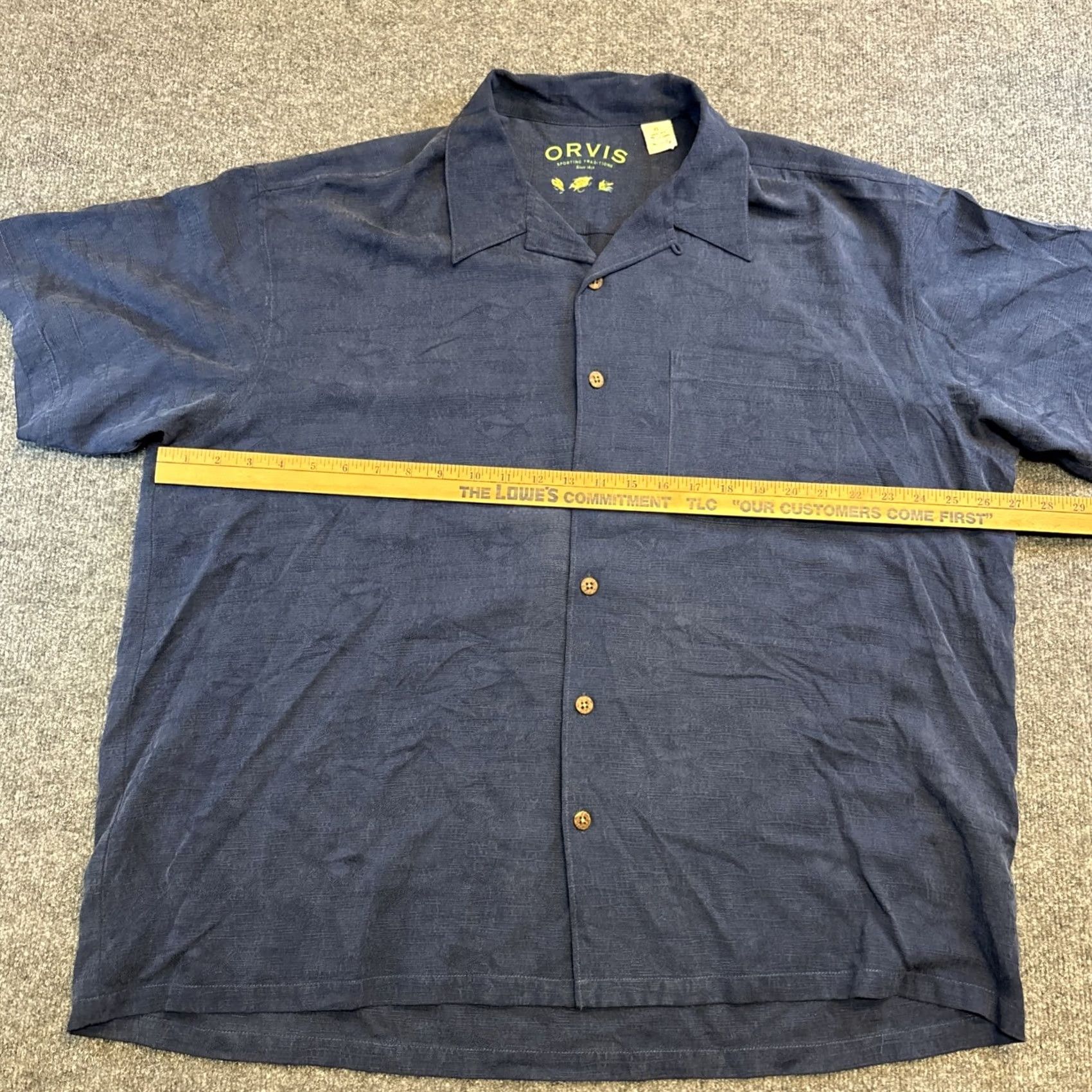 Orvis Orvis Shirt Button-Up Short Sleeve Linen Embroidered Fly Fishing Men’s XL Blue Size US XL / EU 56 / 4 - 4 Thumbnail