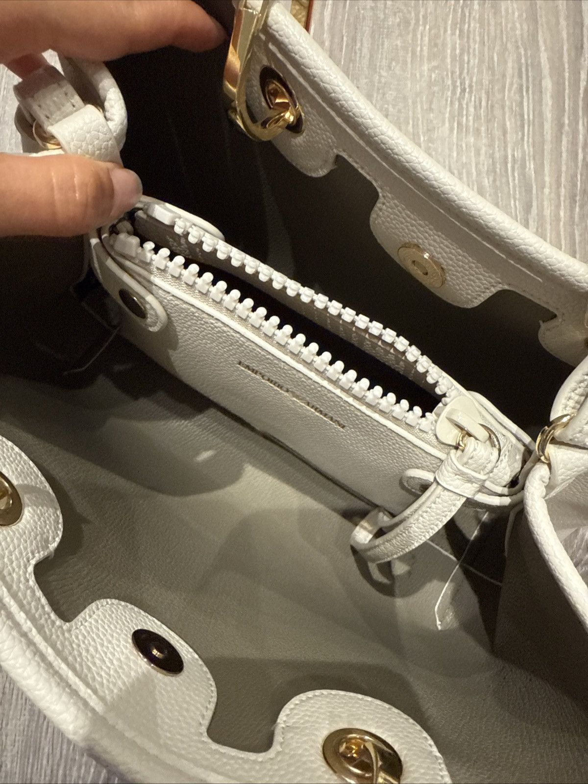 Emporio Armani Emporio Armani Cream Mini Bag with Gold Accents Size ONE SIZE - 6 Thumbnail