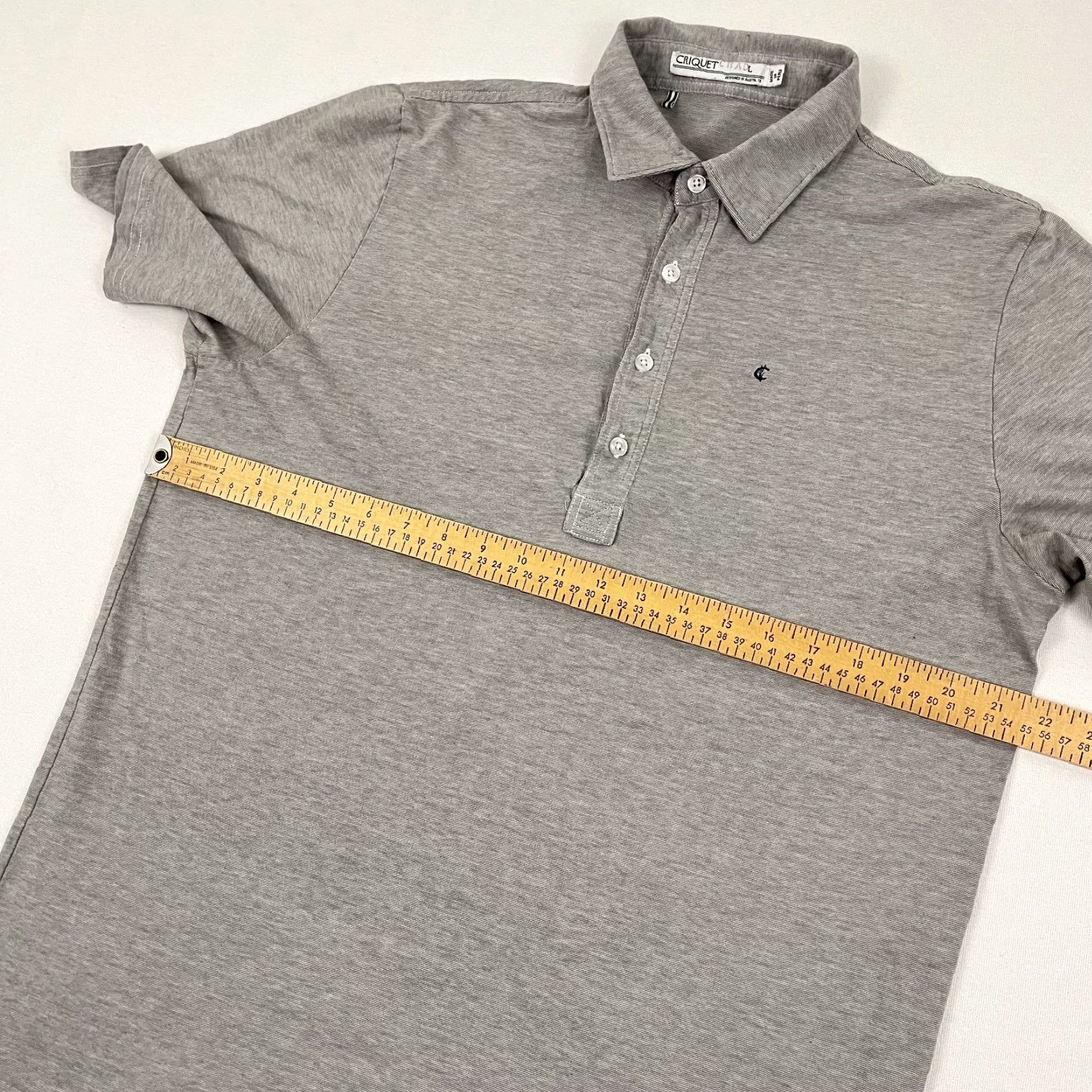 Vintage Criquet Polo Shirt Men Large Heather Gray Knit Organic Cotton Casual Preppy Golf Size US L / EU 52-54 / 3 - 6 Thumbnail