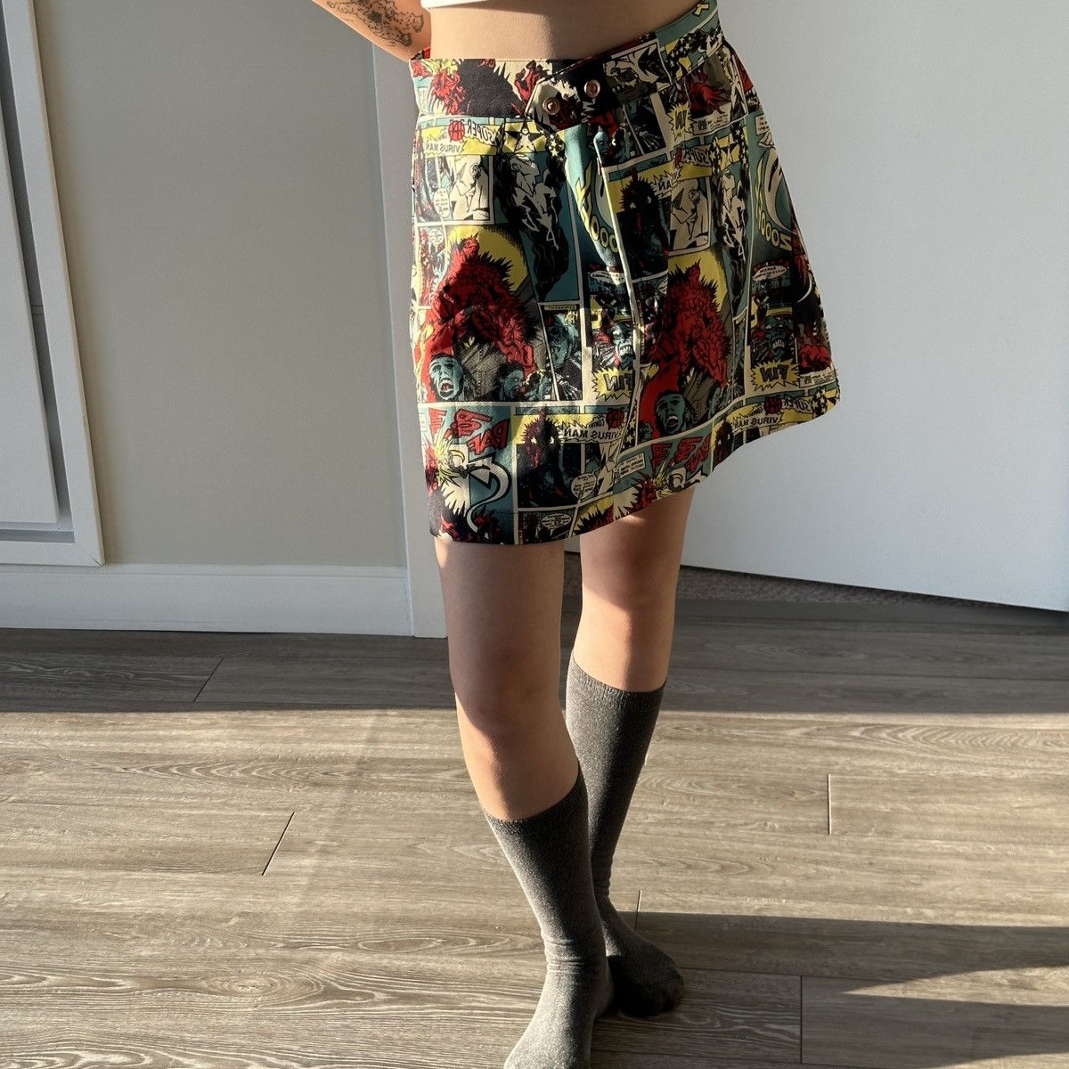 Jean Paul Gaultier × Vintage Jean Paul Gaultier Comic Print Skirt 1995/1996 Size 31" - 7 Thumbnail