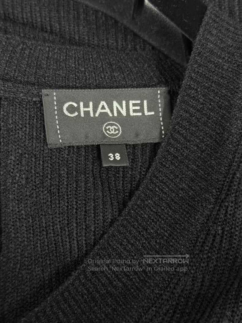 Chanel Chanel Black V-neck knitted dress Size XS / US 0-2 / IT 36-38 - 5 Thumbnail