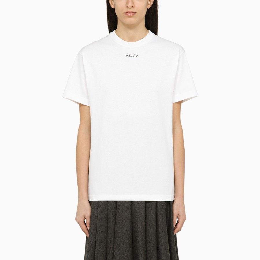 image of Alaia O1D2Blof0124 T-Shirt In White, Women's (Size XS)