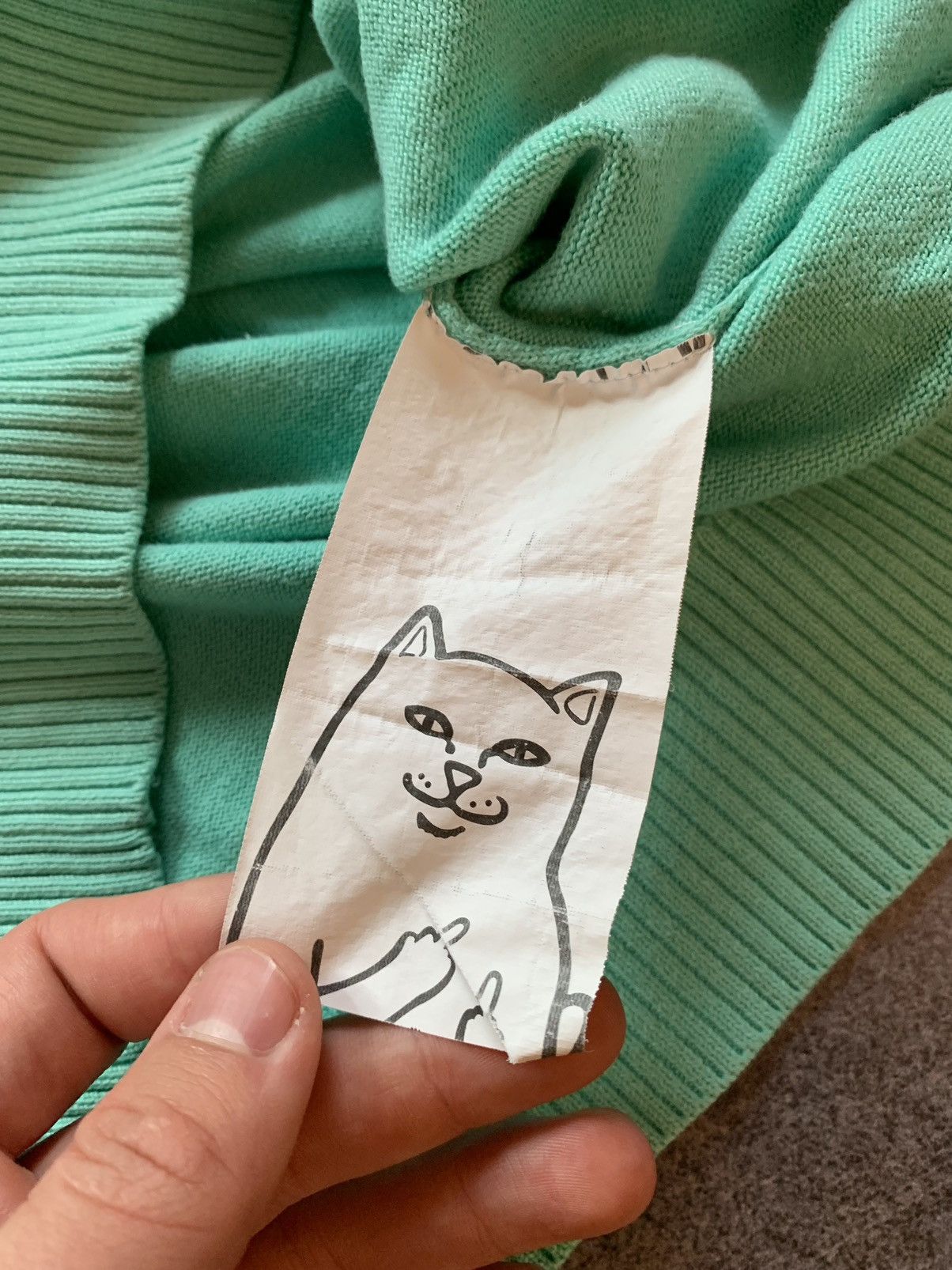 RIPNDIP RipNDip Teal Middle Finger Sweatshirt Size US XL / EU 56 / 4 - 5 Thumbnail