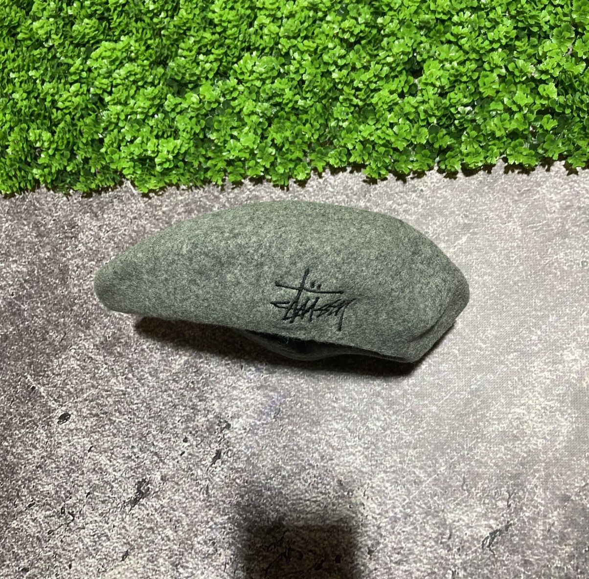 Vintage Stüssy Logo Wool Beret Hat Cap Archive Streetwear