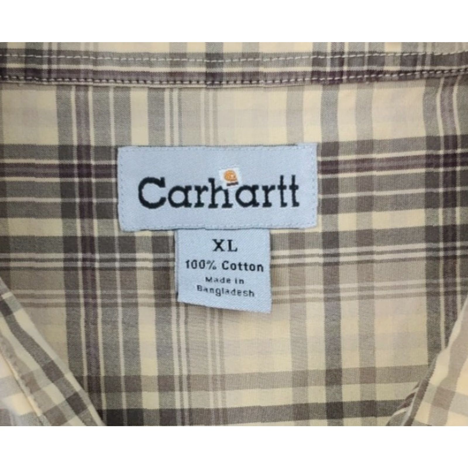 Carhartt VINTAGE Carhartt Shirt Mens XL Button Up Short Sleeve Plaid Cotton Regular Fit Workwear Size US XL / EU 56 / 4 - 5 Thumbnail