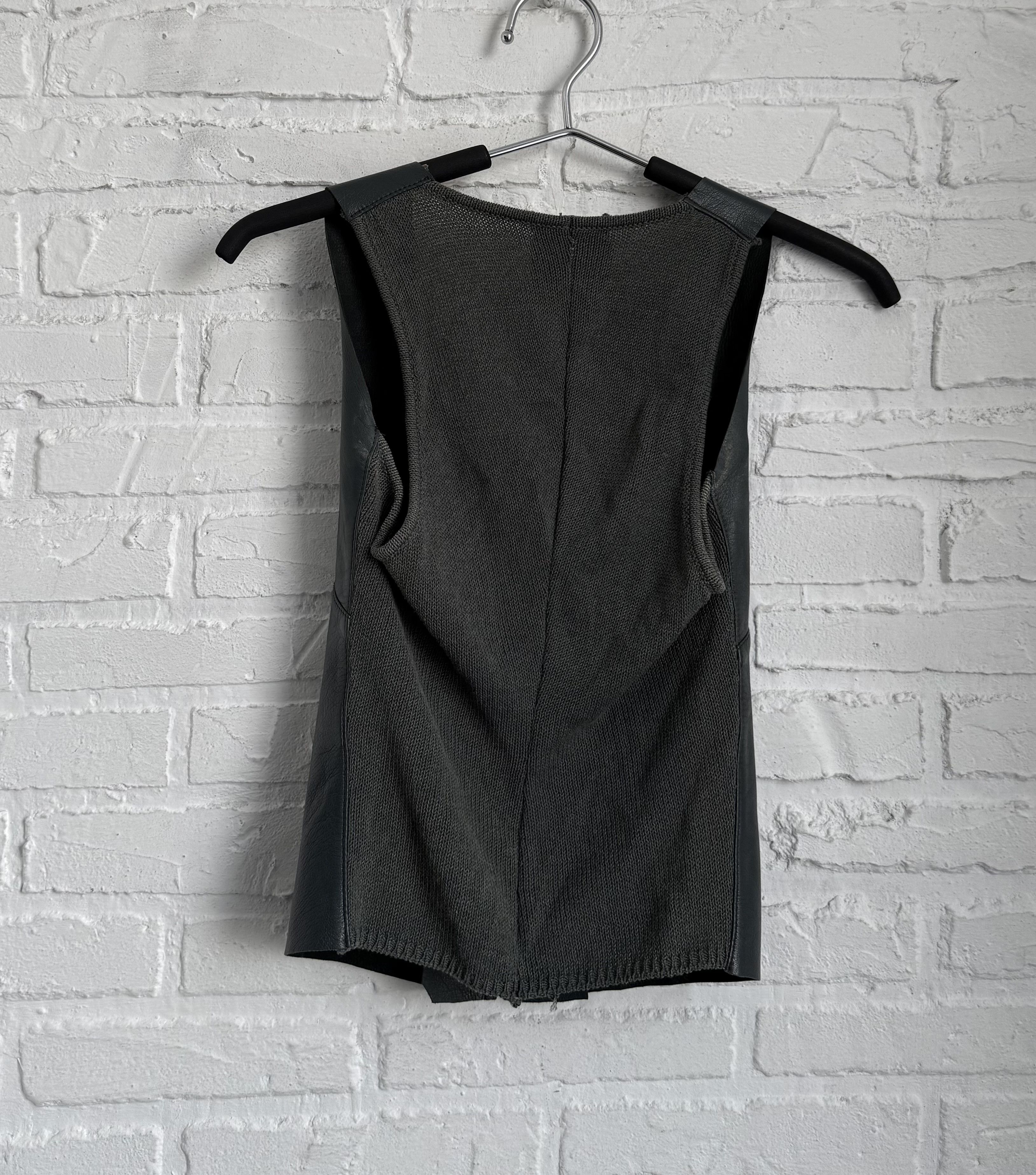 Gianfranco Ferre Archive 90s Gianfranco Ferre Studio leather vest knit back Size S / US 4 / IT 40 - 10 Thumbnail