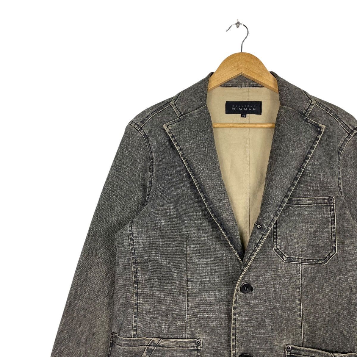 Japanese Brand × Nicole Club 💥NICOLE MONSEUR CHORE WASHED GREY JACKET Size US M / EU 48-50 / 2 - 6 Thumbnail