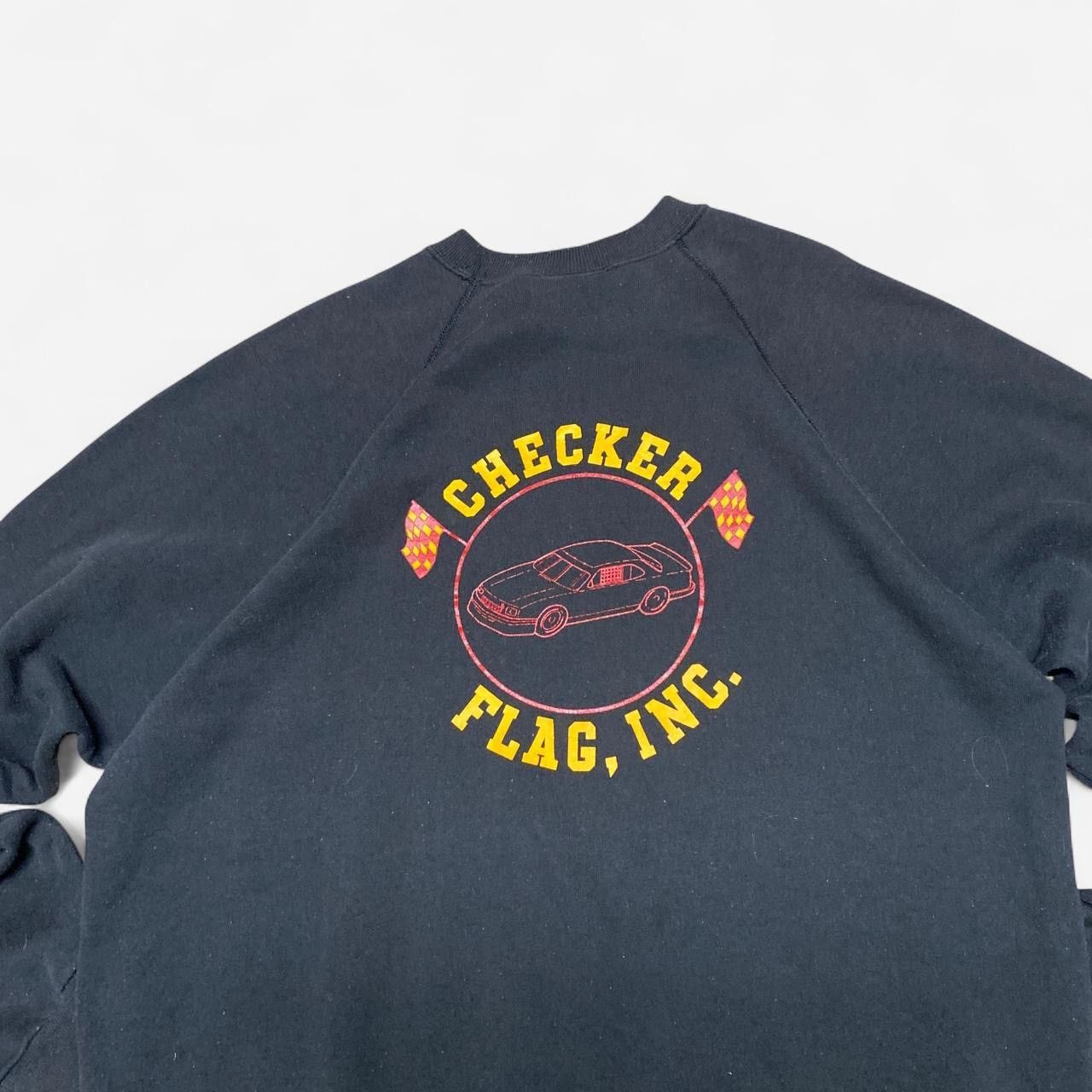 Other Vintage Checker flag Inc racing black Crewneck sweatshirt Size US L / EU 52-54 / 3 - 5 Thumbnail