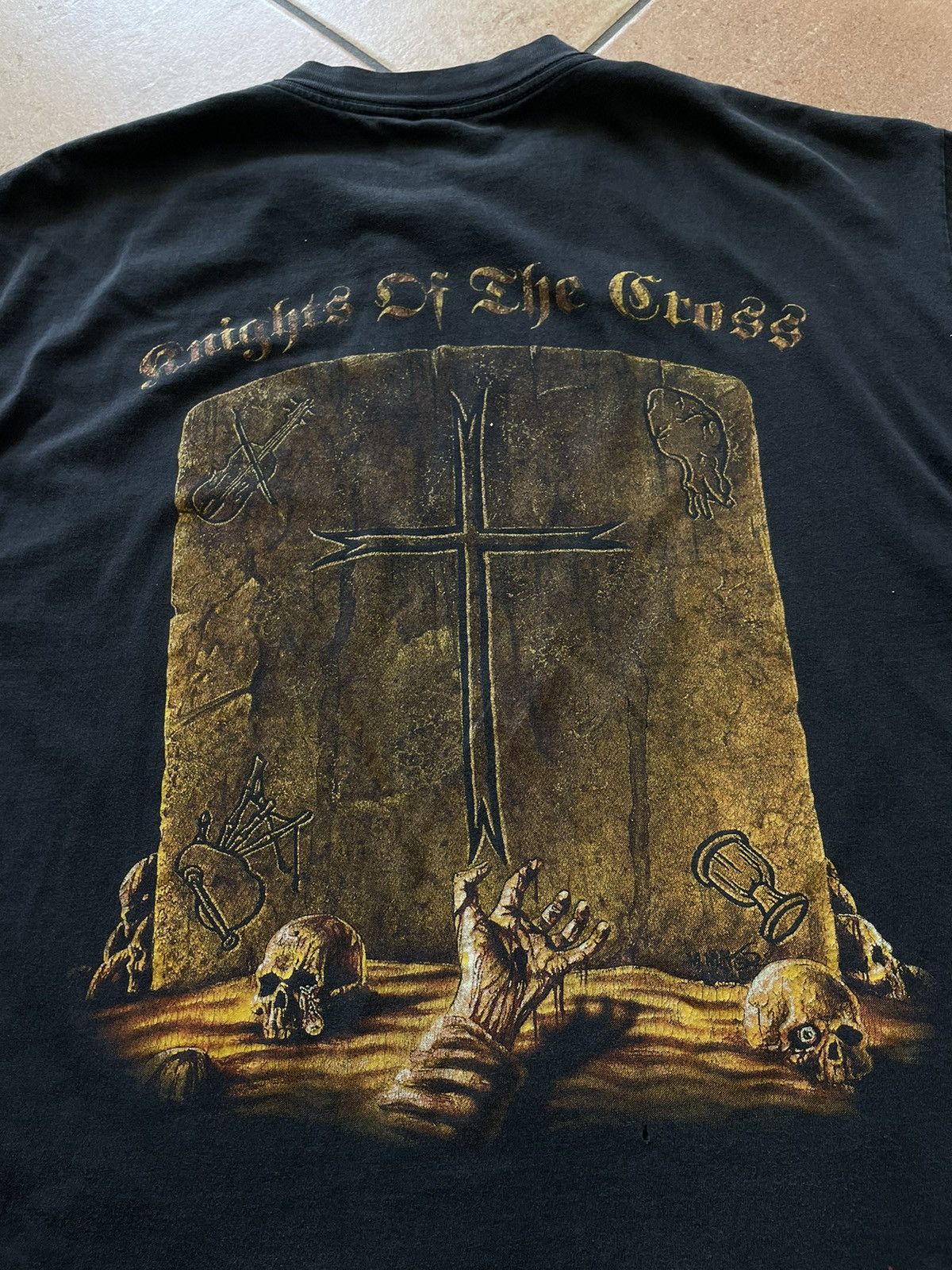 Band Tees × Vintage Grave Digger Vintage Black Metal 90s T Shirt Large Size US L / EU 52-54 / 3 - 7 Thumbnail