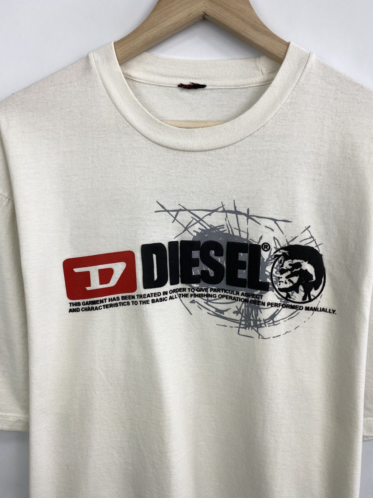 Diesel 🇺🇸 Vintage 90s Diesel Y2K Big logo T-Shirt Retro Rare Hype Size US XXL / EU 58 / 5 - 4 Thumbnail