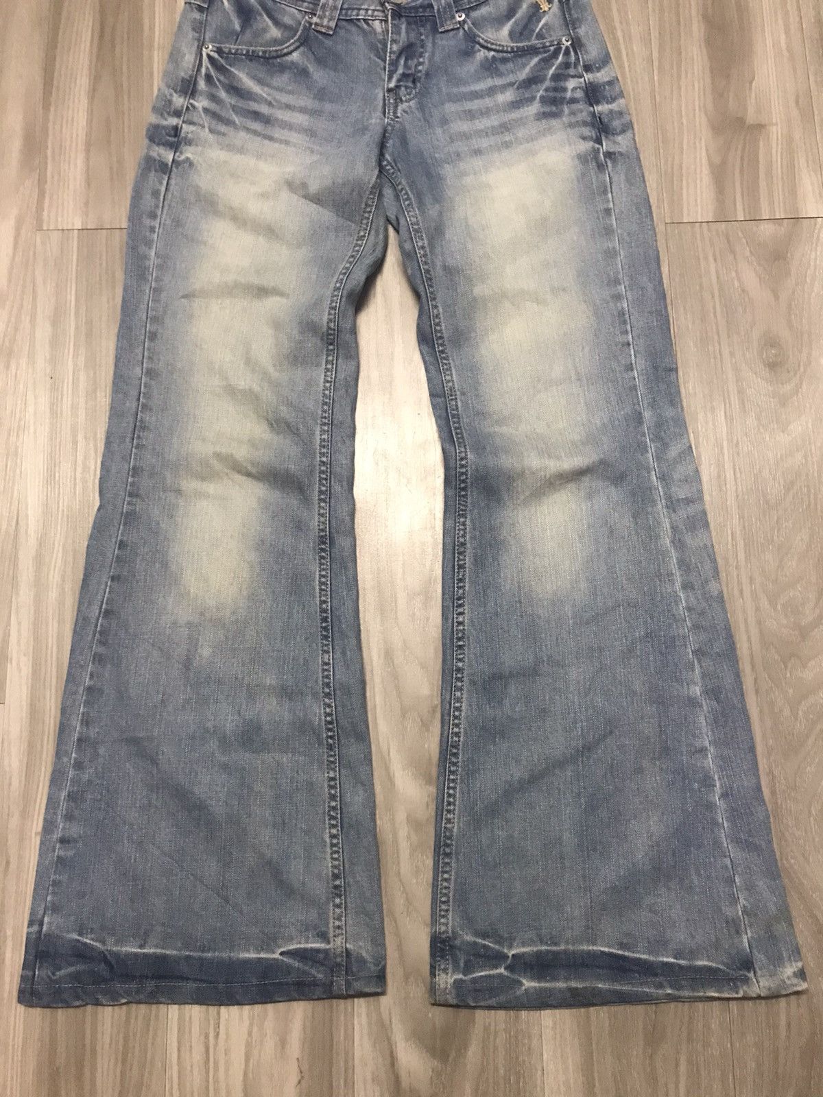 If Six Was Nine COOK JEANS - Flare!! High Rise Wide Leg Stone Wash Jeans Size US 30 / EU 46 - 4 Thumbnail