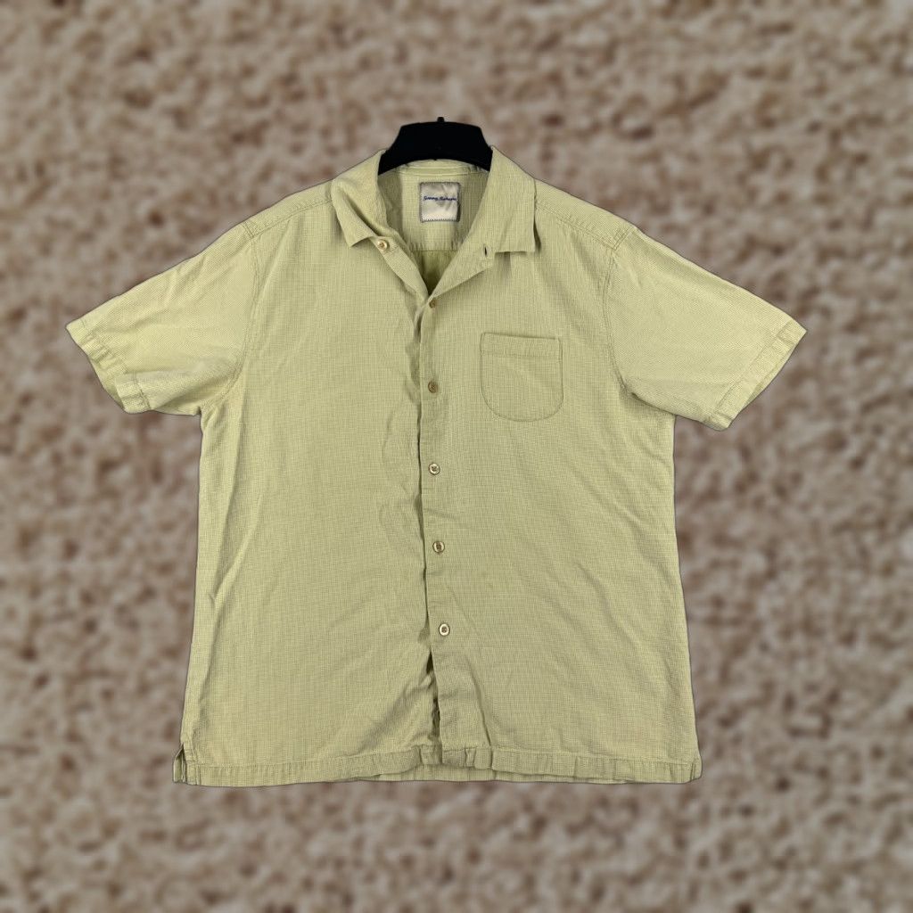Tommy Bahama Tommy Bahama Shirt Men XL Yellow Button Up Silk Blend Pocket Mens Size US XL / EU 56 / 4 - 1 Thumbnail