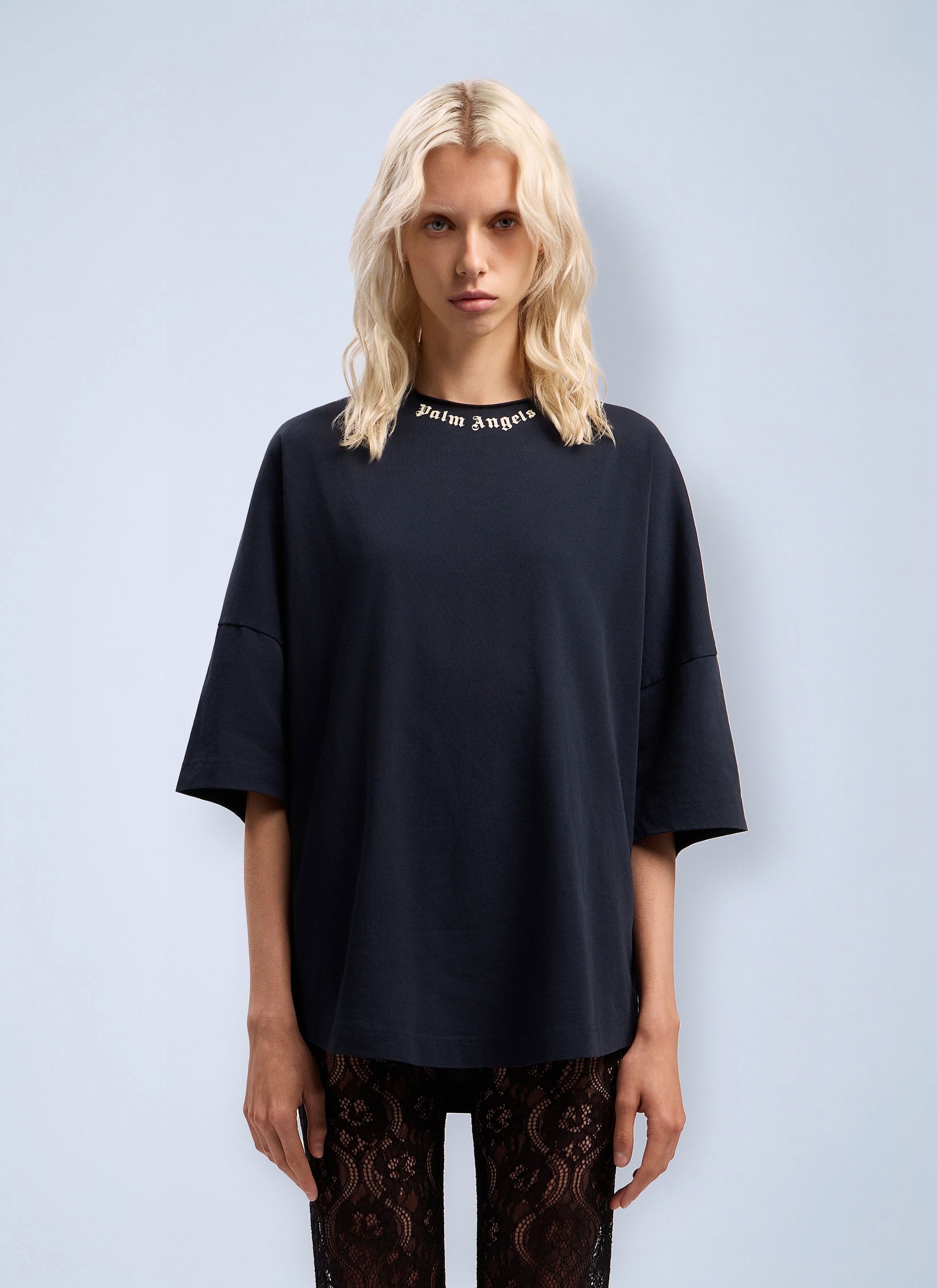 Palm Angels Curved Logo Collar Over T-Shirt Size S / US 4 / IT 40 - 1 Thumbnail