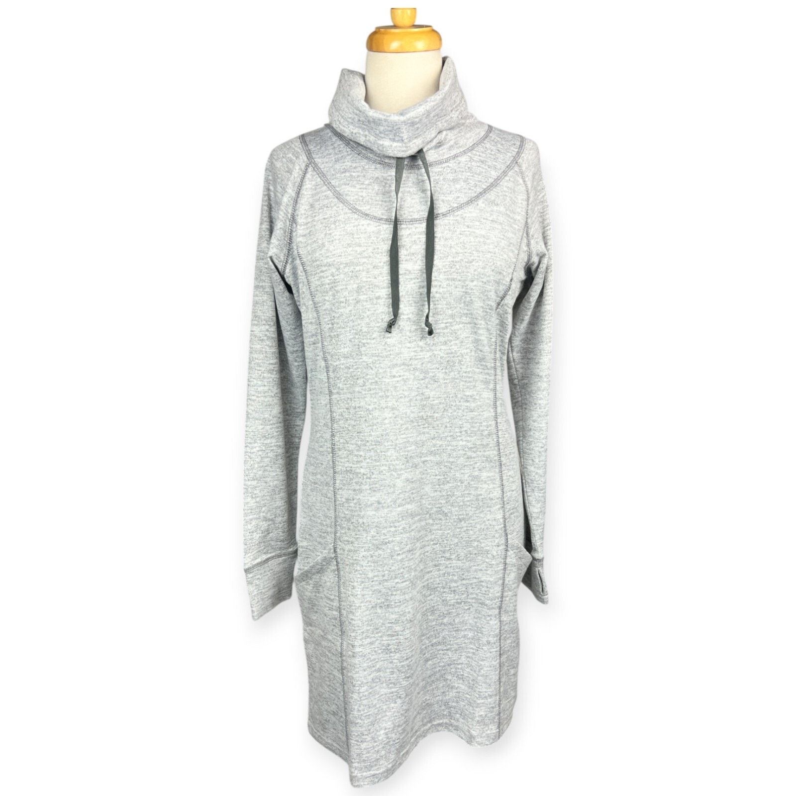 Kuhl Kuhl Womens Lea Dress Sweater XS Heather Gray Cowl Neck Size XS / US 0-2 / IT 36-38 - 2 Thumbnail