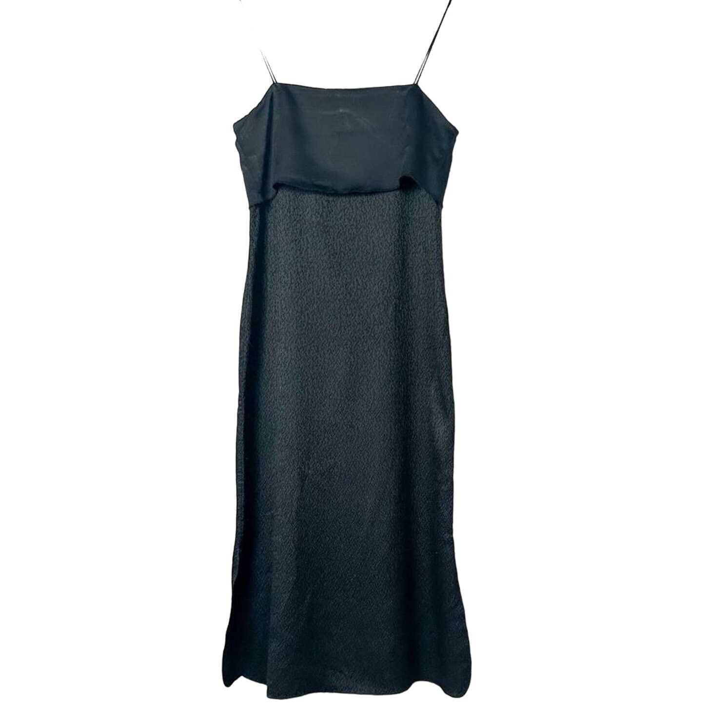 EDUN Edun Spaghetti Strap Midi Slip Dress Black Size XS NWT Size XS / US 0-2 / IT 36-38 - 1 Thumbnail