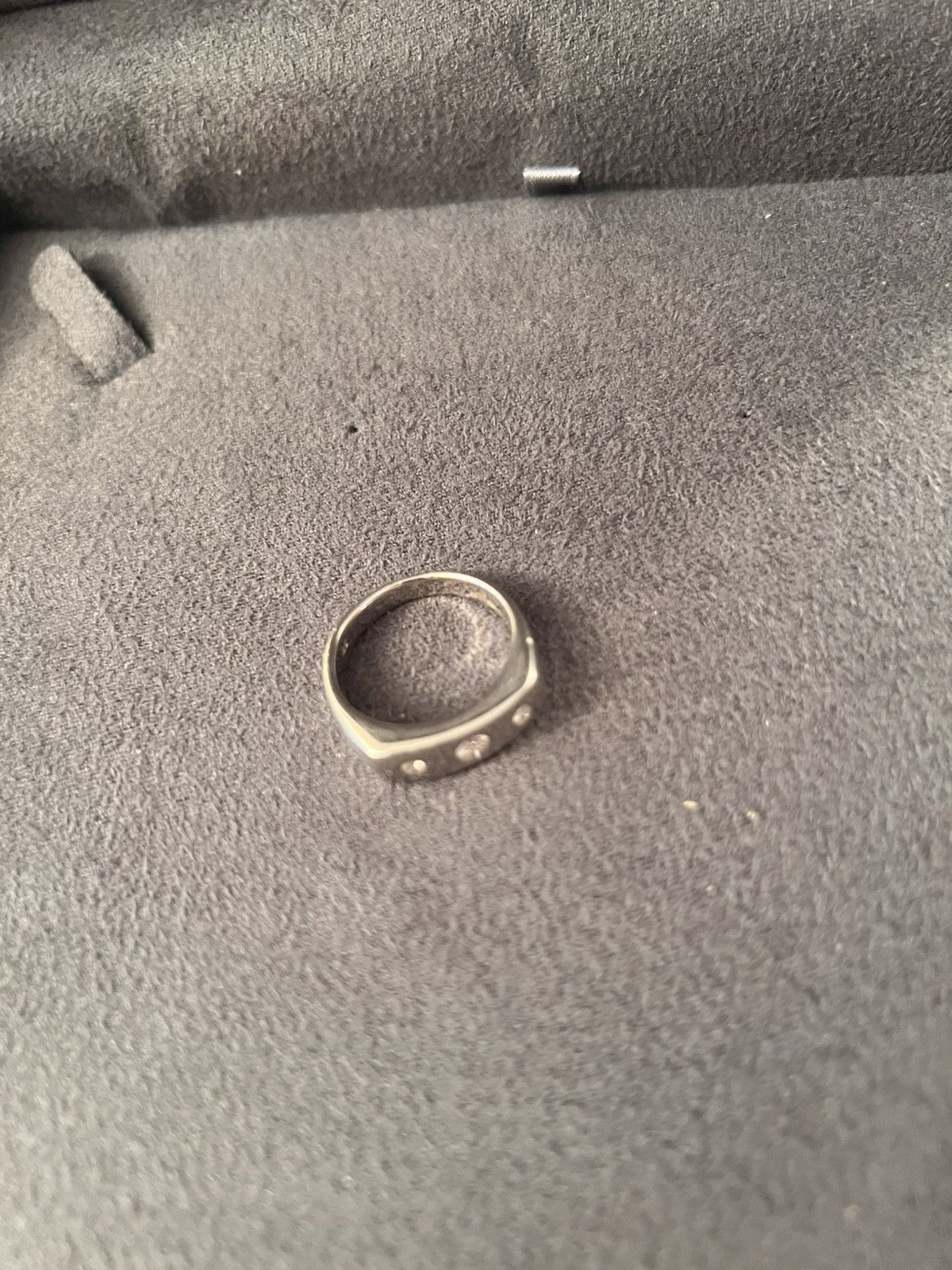 Vintage 3 Genuine Diamond Stoned Ring Size ONE SIZE - 5 Thumbnail