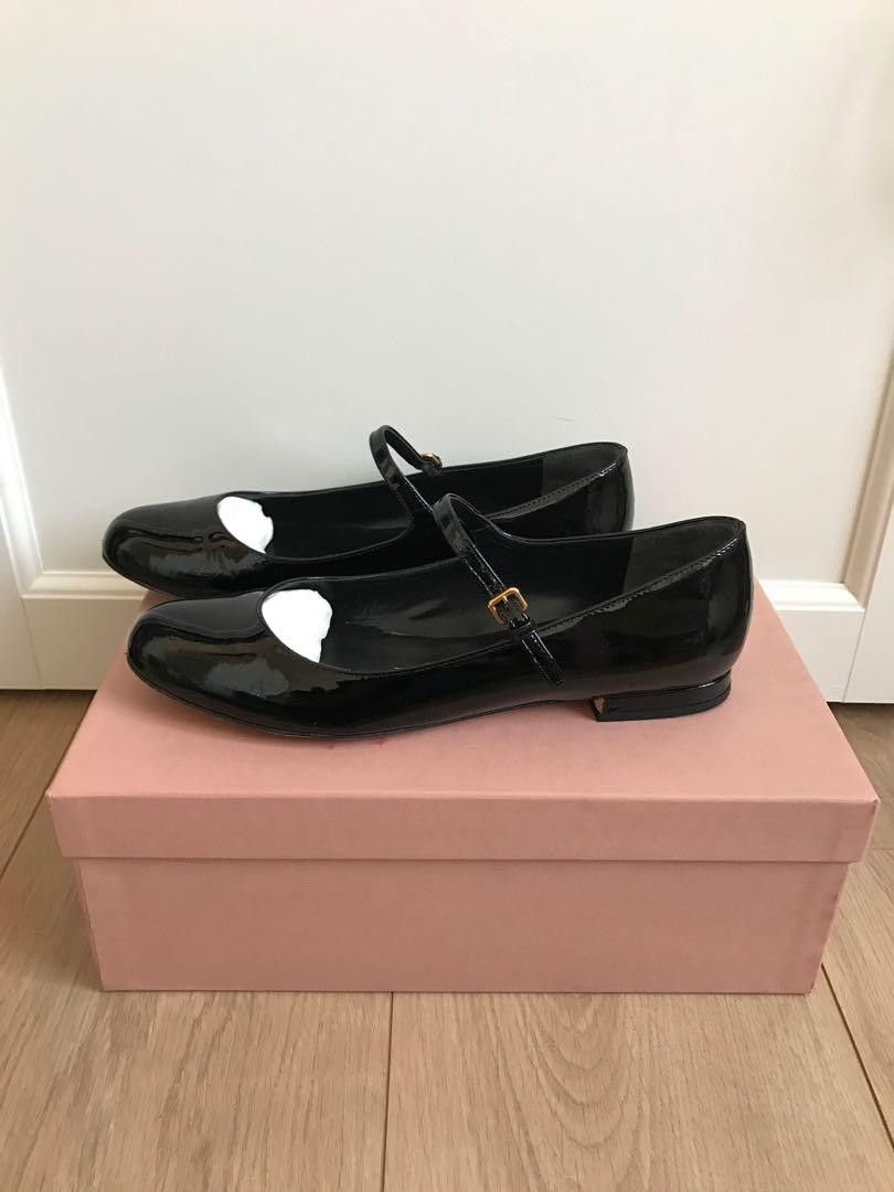 Miu Miu Miu Miu Black Mary Jane Flat Size US 7 / IT 37 - 2 Thumbnail