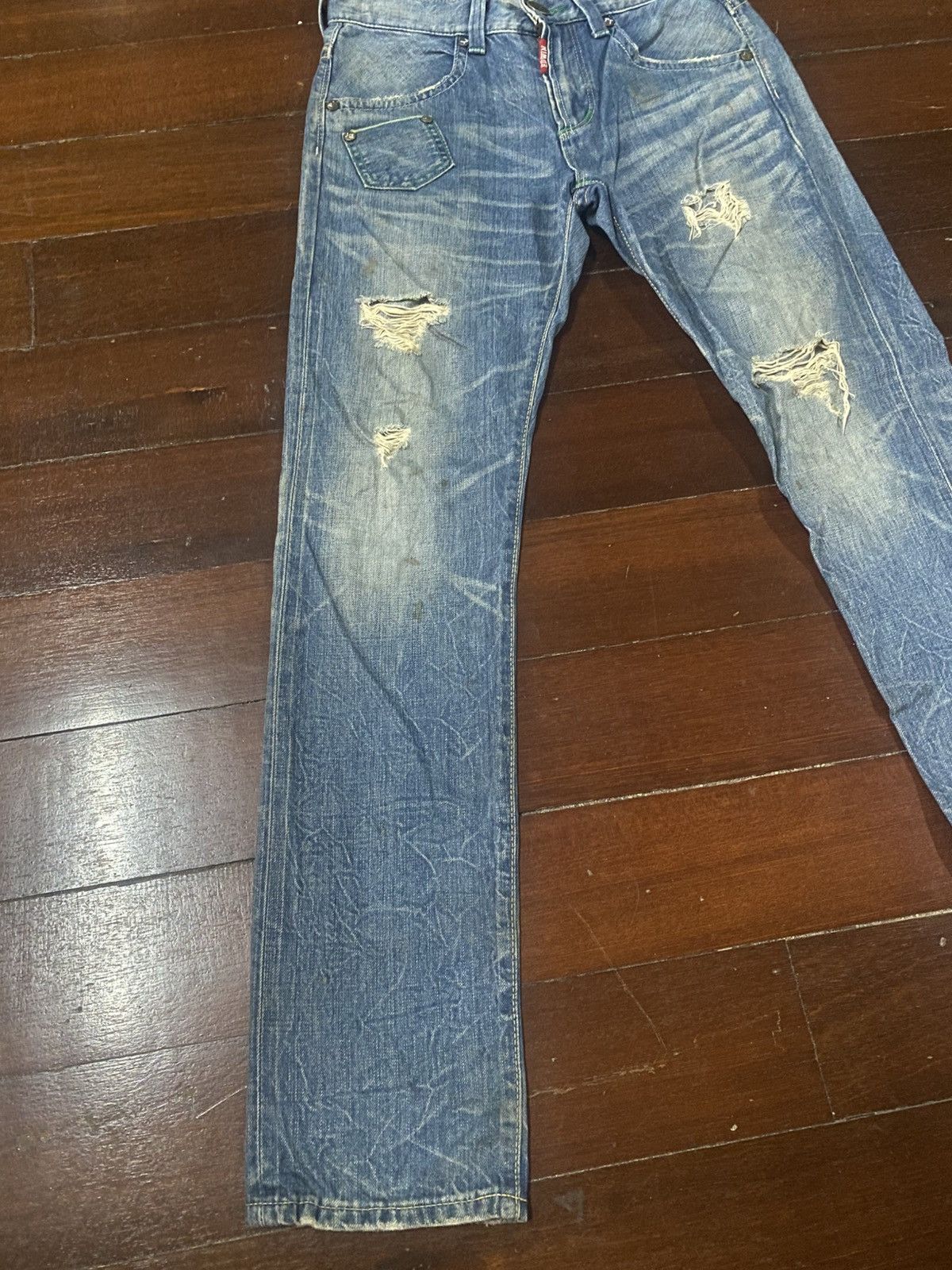 Edwin Fire Edwin bluetrip Flare Distressed Denim mud wash faded Size US 34 / EU 50 - 3 Thumbnail
