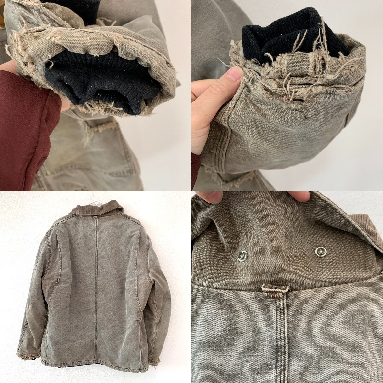 Carhartt VINTAGE Carhartt Jacket Canvas Chore Dark Gray C26 CHT L Large 49.5in Chest 90s Workwear Mens Full Zip Size US L / EU 52-54 / 3 - 8 Thumbnail
