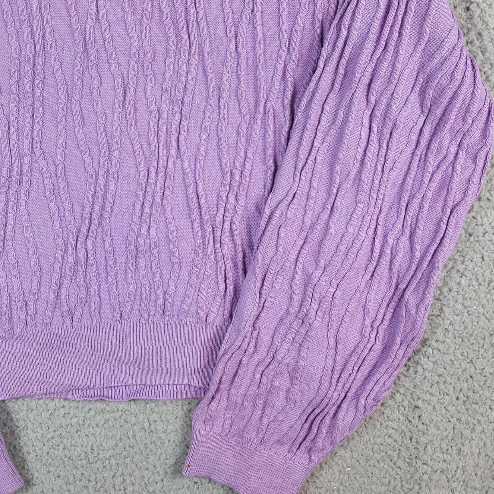 Vintage VINTAGE Y2K Preppy Purple Cable Knit Women's Size L Relaxed Fit Pullover Sweater Size L / US 10 / IT 46 - 3 Thumbnail