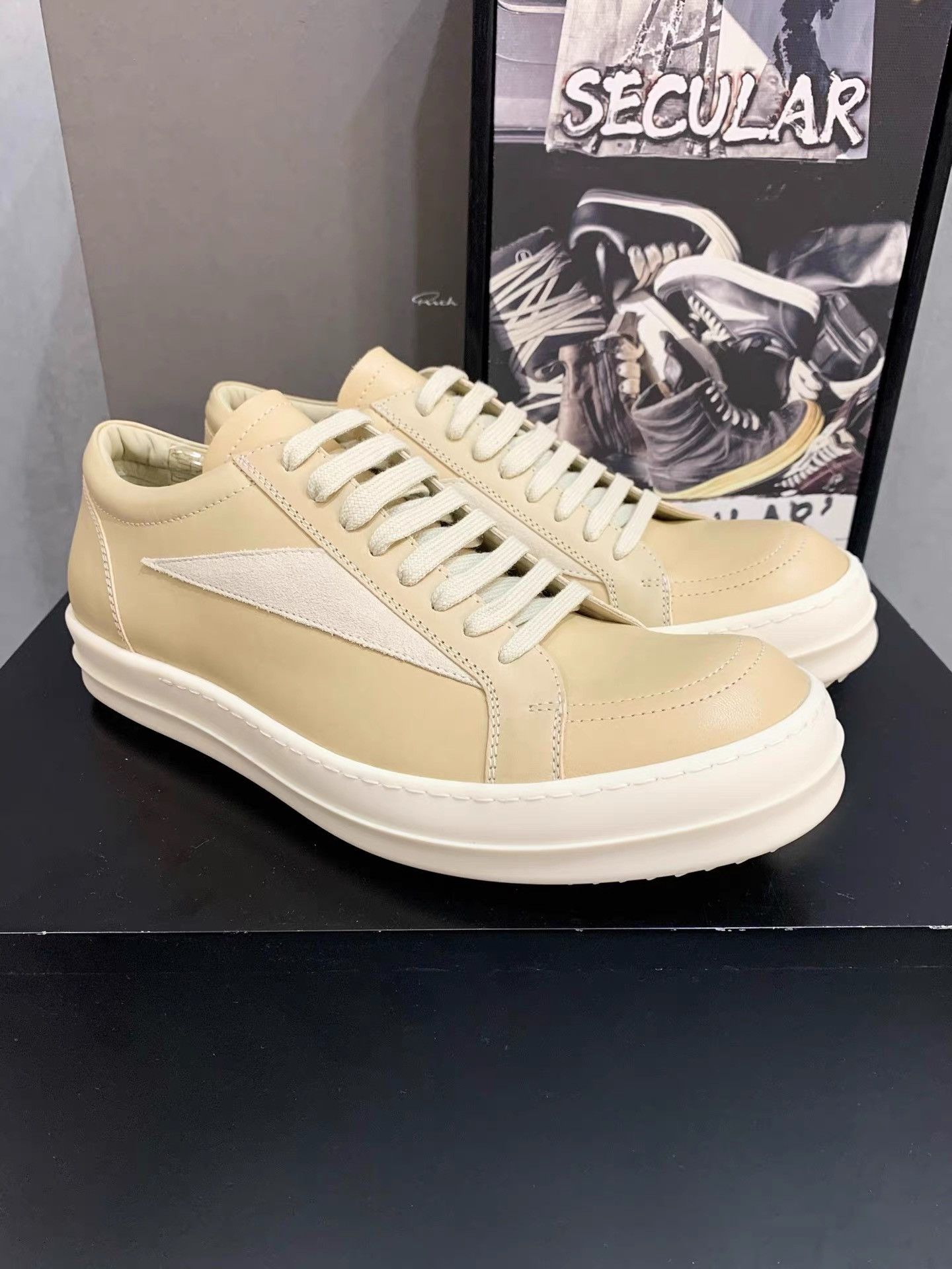 Rick Owens Rick Owens 25SS Ginger Yellow Low-Top Sneakers K34 Size US 8 / EU 41 - 1 Thumbnail