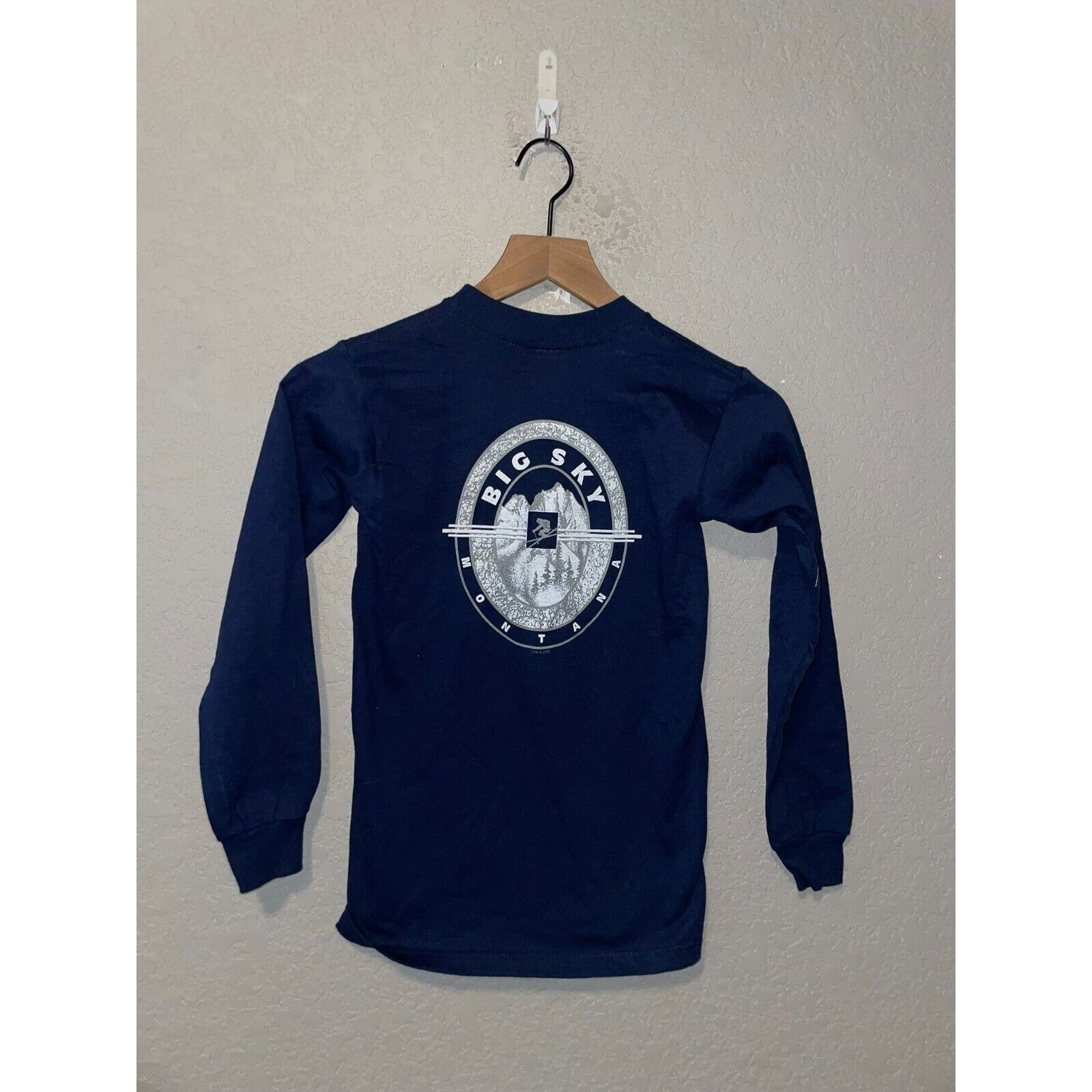Vintage 90s Youth Big Sky Montana Blue Long Sleeve Ski Shirt Size S / US 4 / IT 40 - 1 Thumbnail