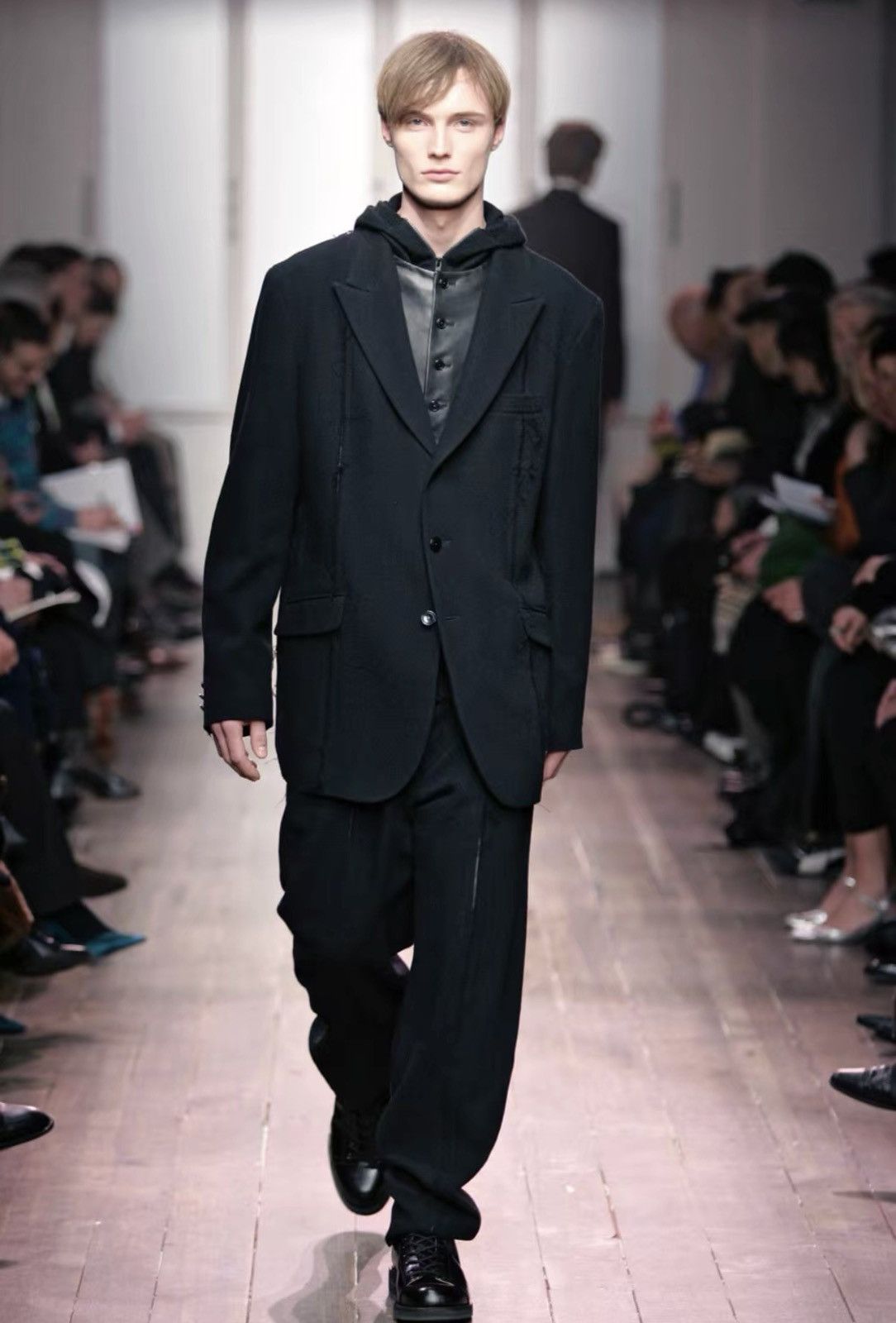 Yohji Yamamoto Yohji Yamamoto 05AW Torn Leather-Paneled Trousers J4 Size US 32 / EU 48 - 3 Thumbnail