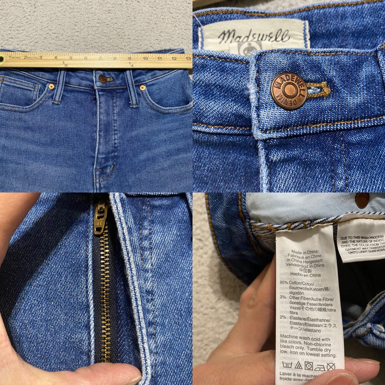 Madewell Madewell Jeans Womens 25P Blue Denim Medium Wash Curvy High Rise Stovepipe 5-Pocket Denim Jeans Womens Size 42" / US 20 - 8 Thumbnail