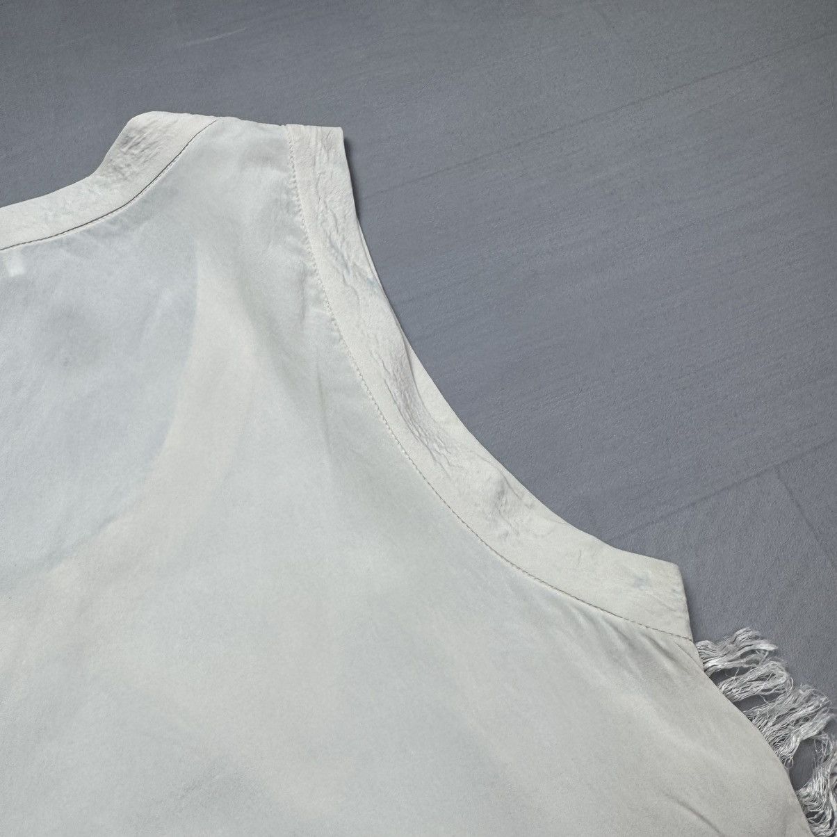 Brunello Cucinelli Brunello Cucinelli Fringe Tank Top Shirt Cream Made In Italy Size S / US 4 / IT 40 - 22 Thumbnail