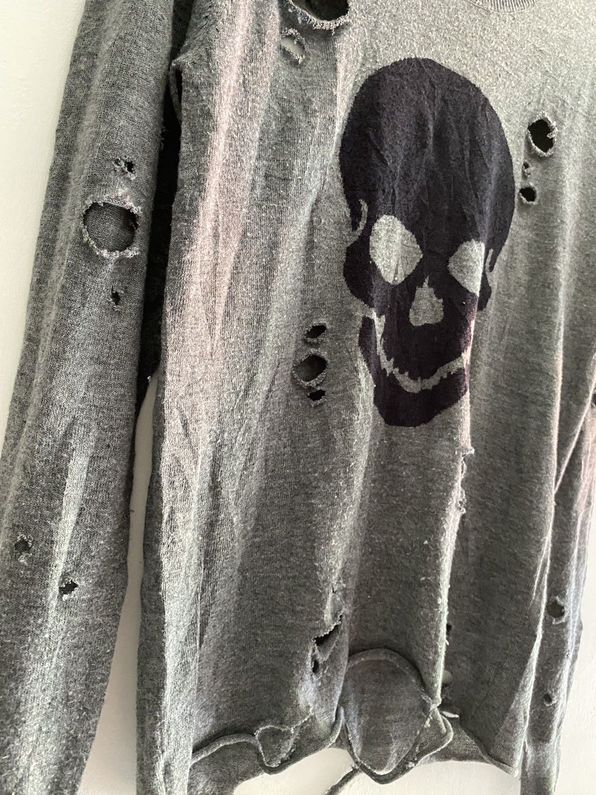 If Six Was Nine × Japanese Brand × Le Grande Bleu (L.G.B.) Yevs skull destroyed knit longsleeve Size US S / EU 44-46 / 1 - 5 Thumbnail