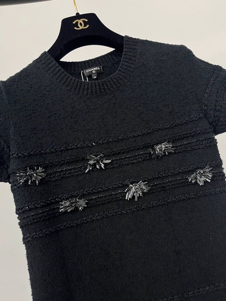 Chanel Chanel Black three-dimensional flower knitted dress Size XS / US 0-2 / IT 36-38 - 3 Thumbnail