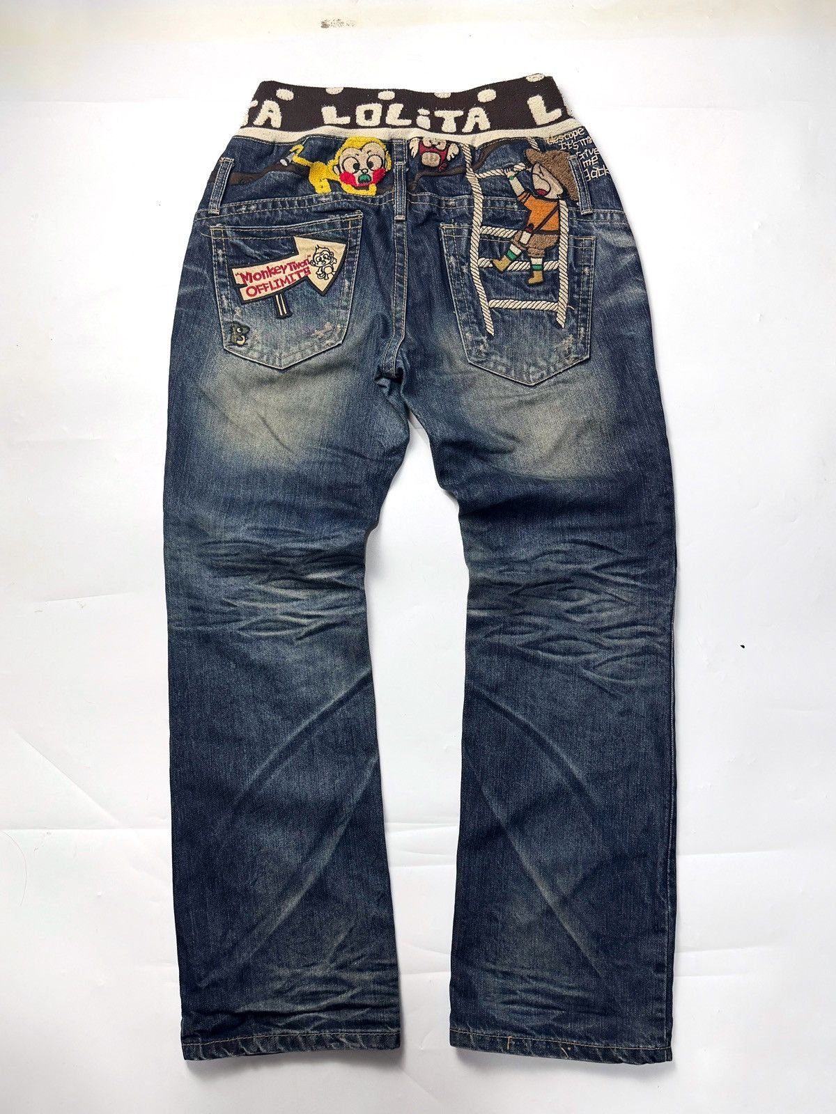 Beauty Beast ❤️SOLD❤️Yoshitomo Nara Lolita Exotic Vintage Denim Jeans Size US 30 / EU 46 - 1 Thumbnail