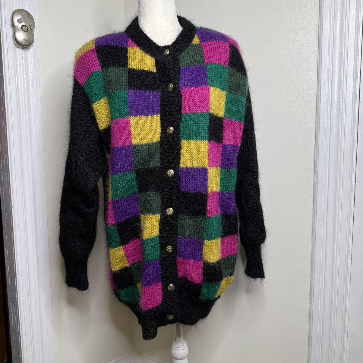 Other VTG 80s Premiere Wool Blend Button Down Color Sweater Large Size L / US 10 / IT 46 - 1 Thumbnail