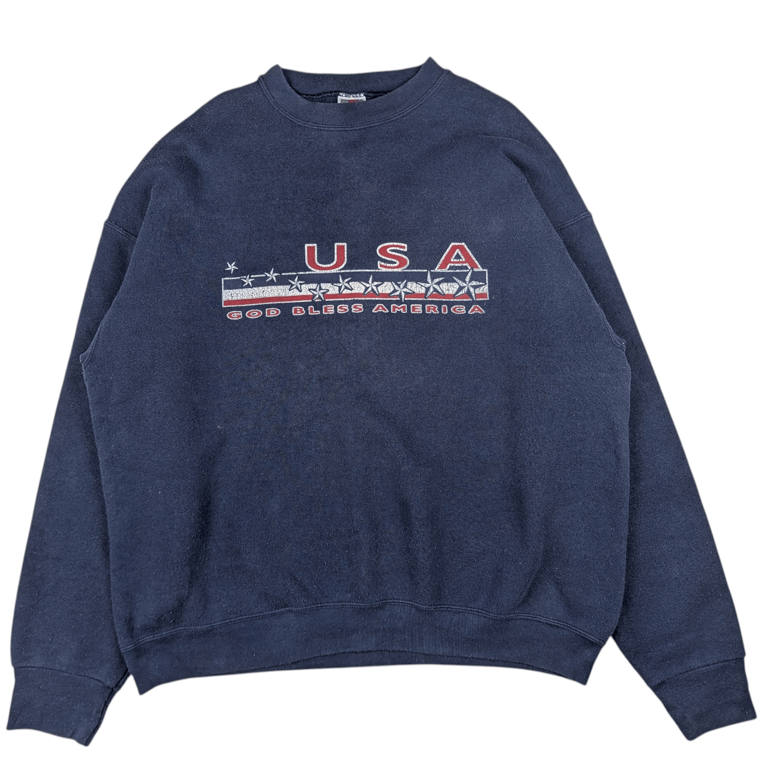 Flag & Anthem 90's USA God Bless America Graphic Logo Sweatshirts Size US XL / EU 56 / 4 - 3 Thumbnail