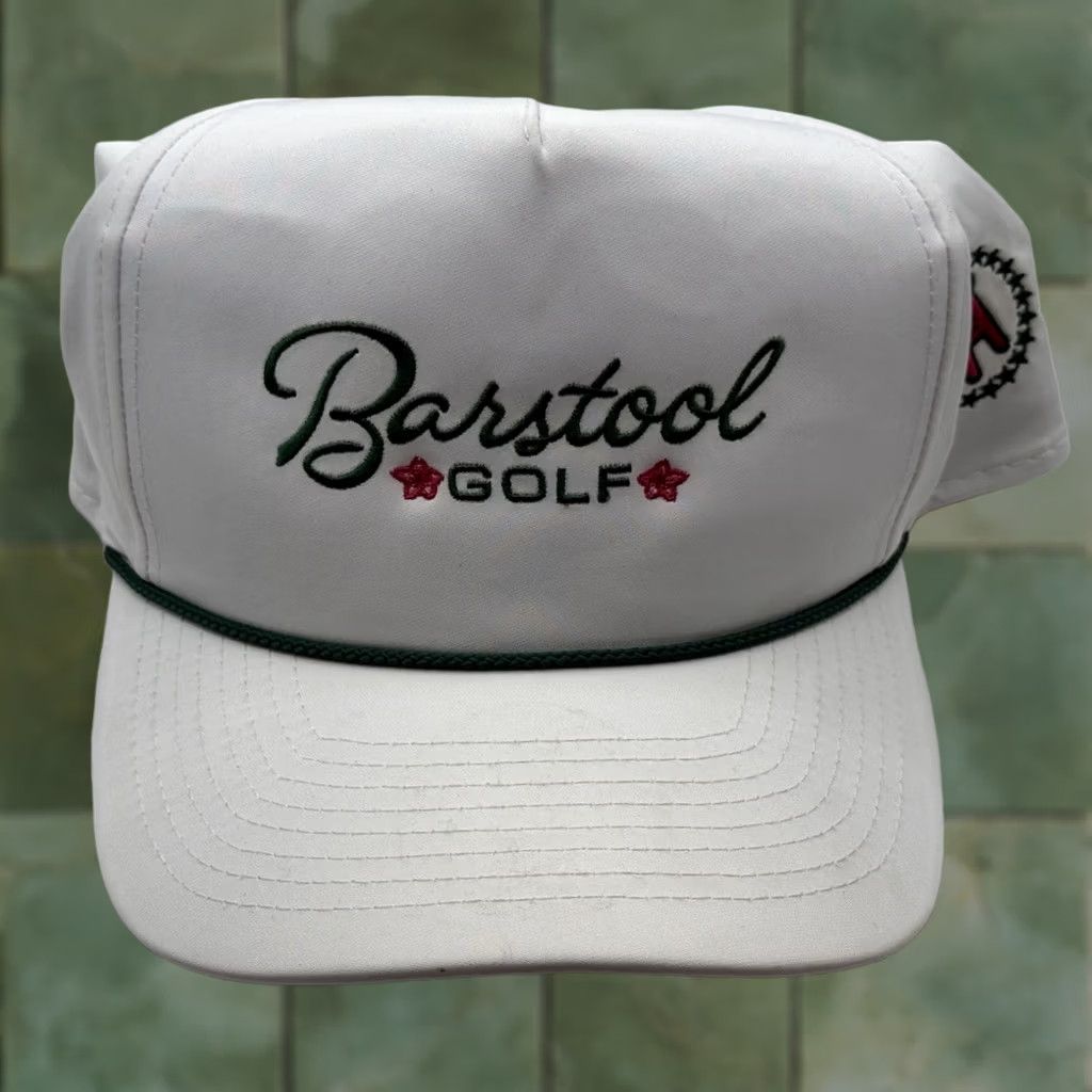 Imperial Barstool Golf IMPERIAL White Rope Snapback Hat Cap Mens Adjustable Solid Cap Golf Sports Hat Cap Size ONE SIZE - 1 Thumbnail