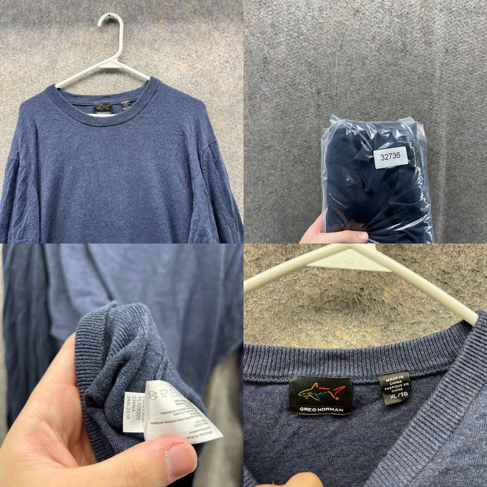 Vintage VINTAGE Greg Norman Sweatshirt Mens XL Navy Blue Long Sleeve Pullover Golf Lightweight Cotton Knit Logo Pushes All Seasons Size US XL / EU 56 / 4 - 8 Thumbnail