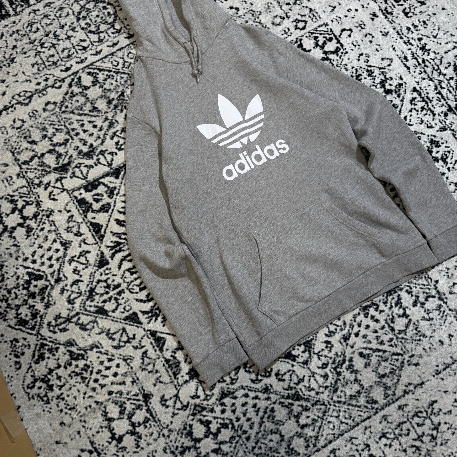 Adidas × Vintage Vintage Adidas Unisex Gray Cotton Hoodie Size S Regular Fit Size US S / EU 44-46 / 1 - 4 Thumbnail