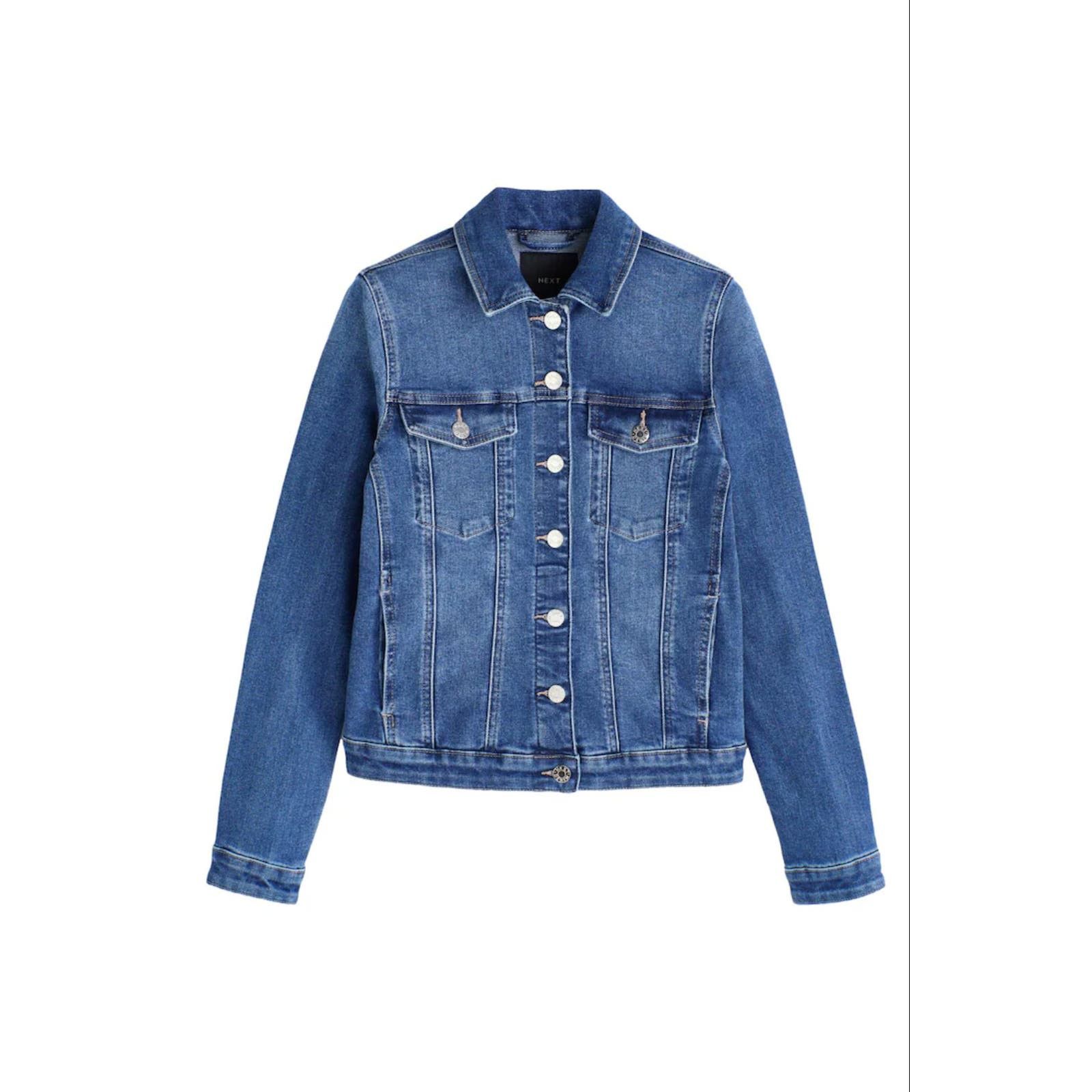 image of NWT Next Blue Cotton Women's M Basic Jacket Coat Vest (Size Medium)