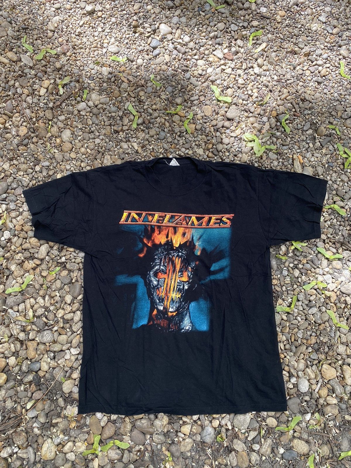 Band Tees × Vintage Vintage In Flames Rock Dark Metal T-Shirt Size US XL / EU 56 / 4 - 1 Thumbnail