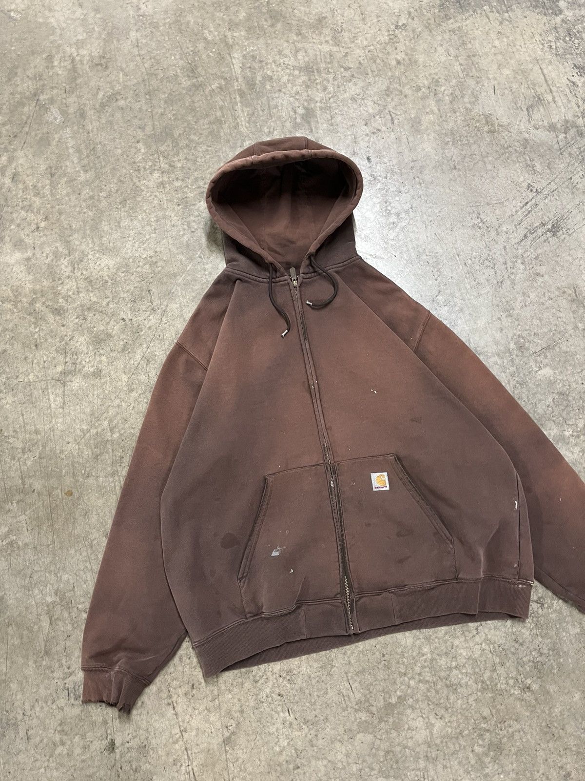 Carhartt × Vintage Carhartt mocha brown earth tone sun faded distressed zip up Size US XL / EU 56 / 4 - 2 Thumbnail