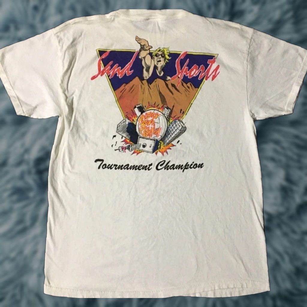 Vintage Vtg 90s Arizona Beach Volleyball Champion Shirt XL Abstract Art Surf Grunge 80s Size US XL / EU 56 / 4 - 1 Thumbnail