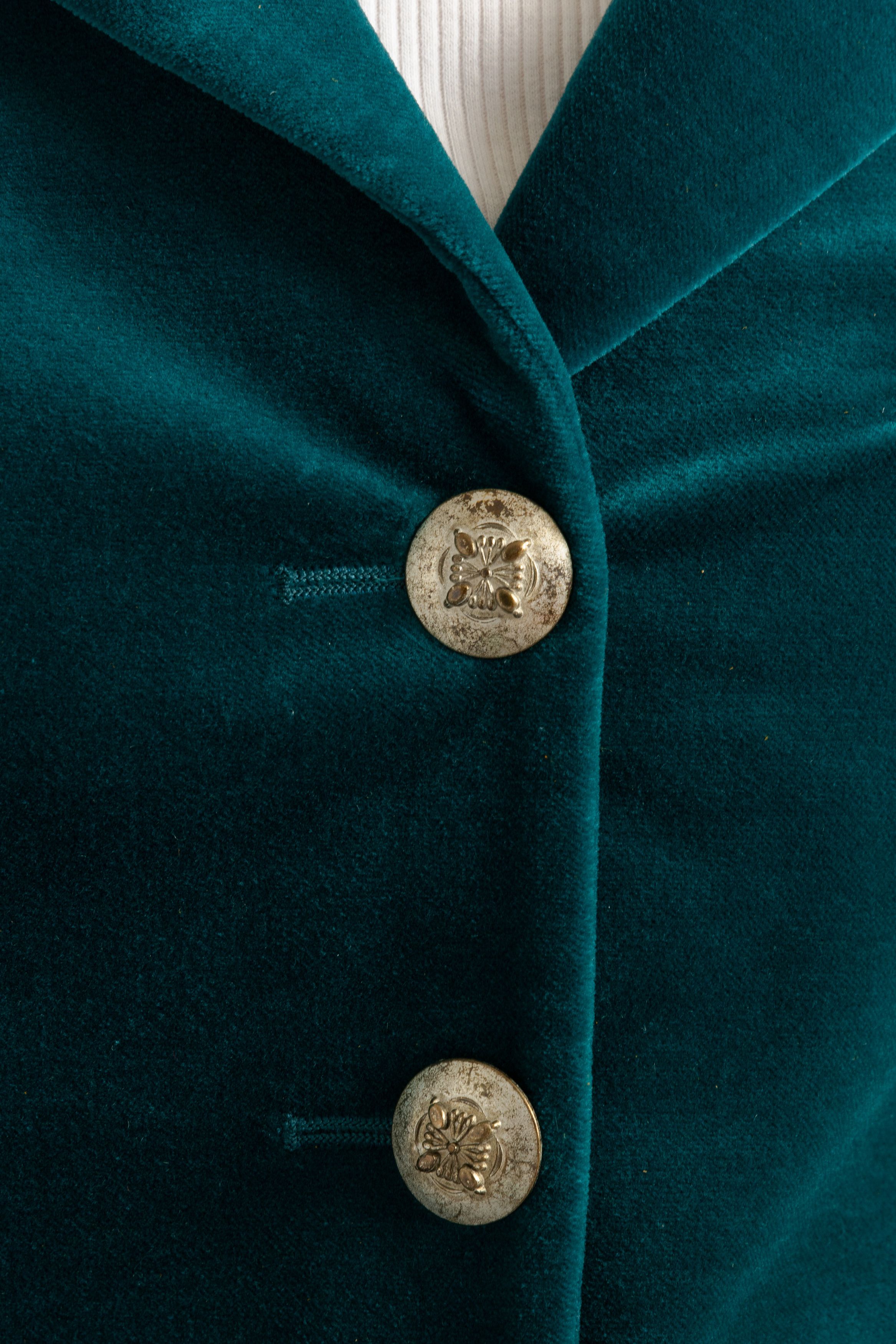 Etro Velvet Velour Blue ETRO Milano Blazer Crop Blazer 5937 Size S / US 4 / IT 40 - 8 Thumbnail