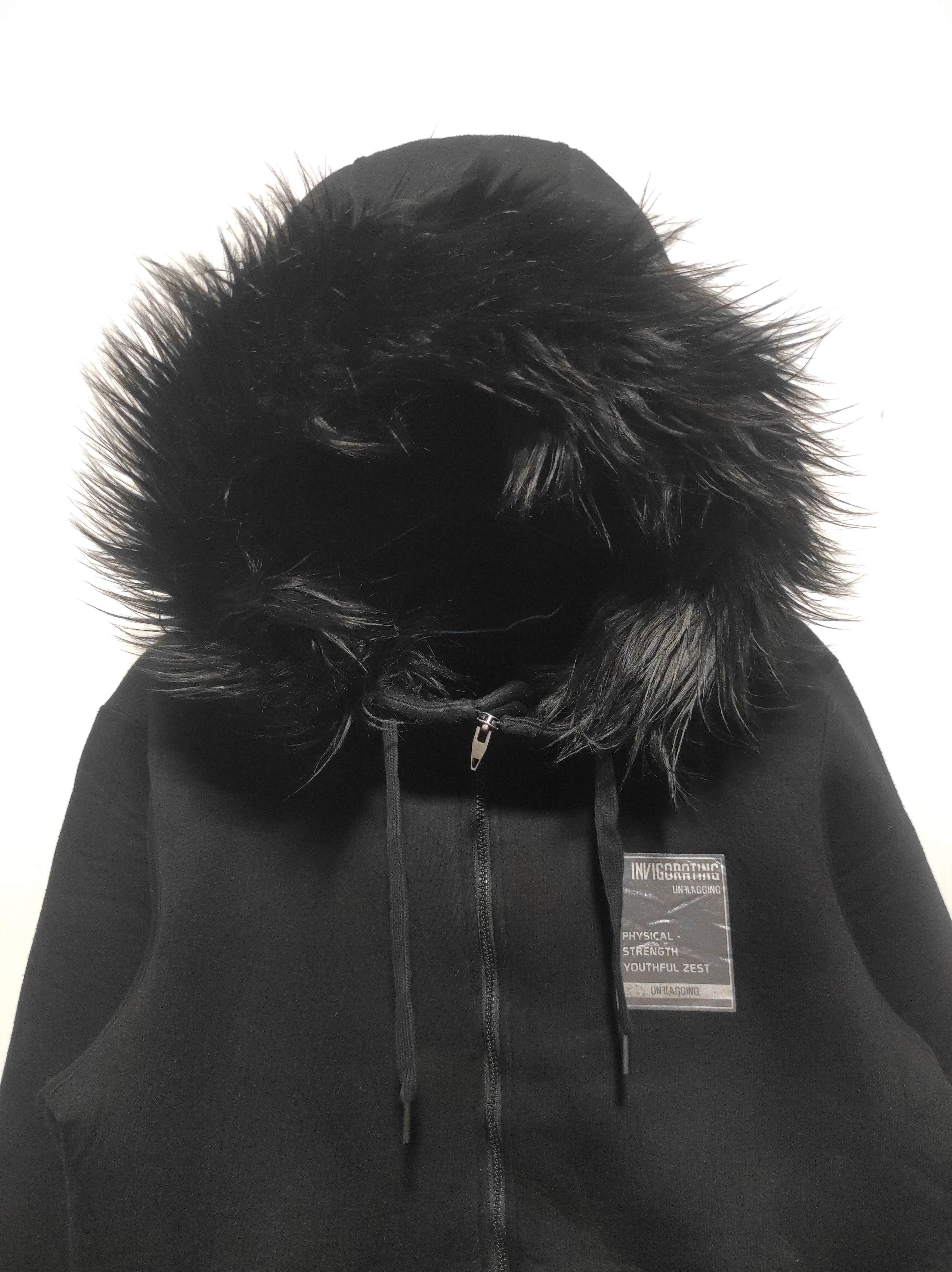Japanese Brand Ugiz Black Long Zipper Fur Hoodie Size US L / EU 52-54 / 3 - 3 Thumbnail