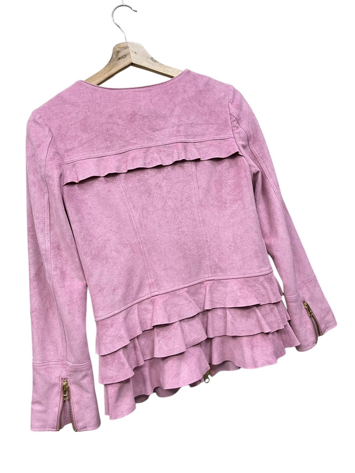 Anna Sui Dolly Girl by Anna Sui Frill Ruffle FauxSuede Jacket Archive Size XS / US 0-2 / IT 36-38 - 4 Thumbnail