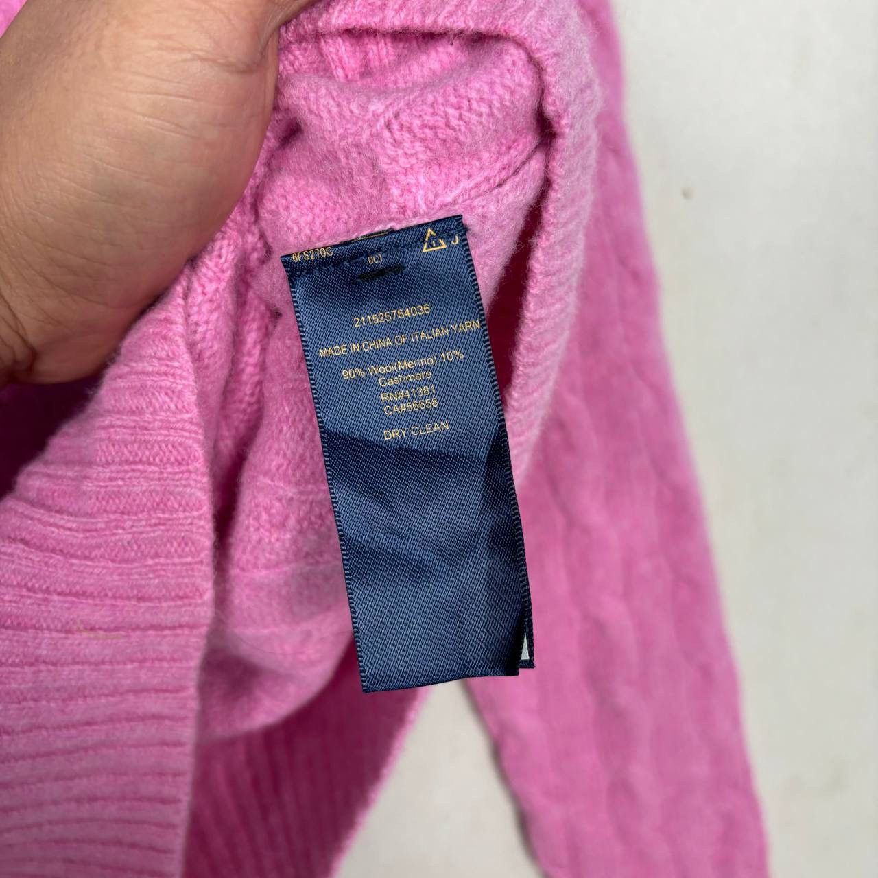 Polo Ralph Lauren Polo Ralph Lauren Pink Cable Knit Wool Cashmere Sweater L Size L / US 10 / IT 46 - 5 Thumbnail