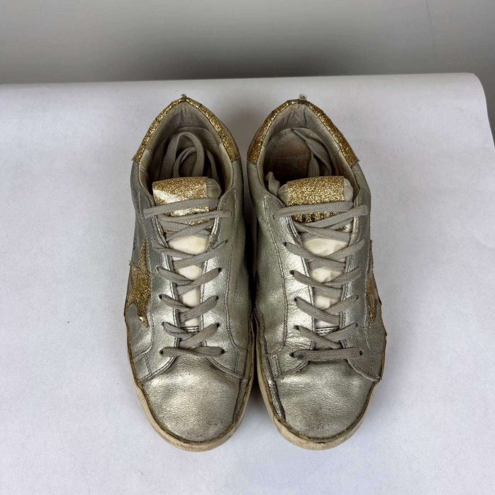 Golden Goose Golden Goose GGDB Superstar Women's 36 Gold Silver Low Skate Sneakers Size US 6 / IT 36 - 7 Thumbnail