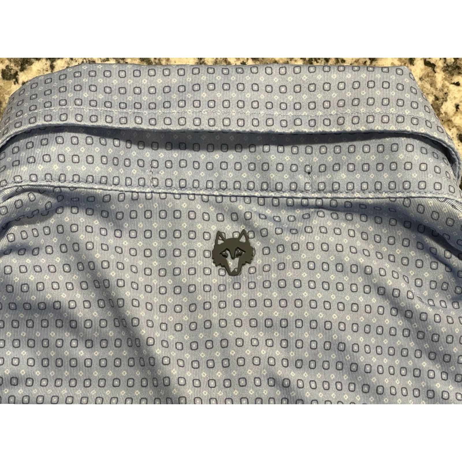 Vintage Greyson Polo Shirt Men Medium Blue Geometric Short Sleeve Performance Golf Shirt Size US M / EU 48-50 / 2 - 6 Thumbnail