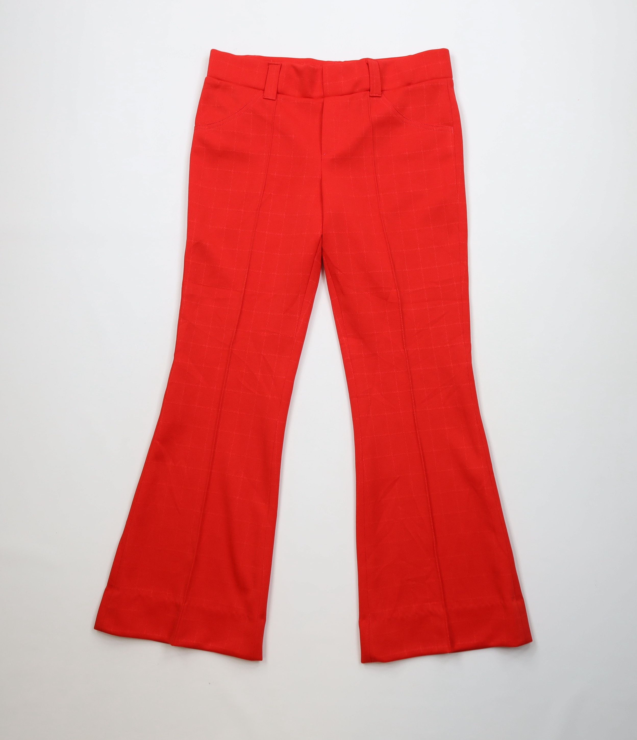 Vintage Vintage 70s Streetwear Knit Bell Bottoms Pants Plaid USA Size 32" / US 10 / IT 46 - 1 Thumbnail