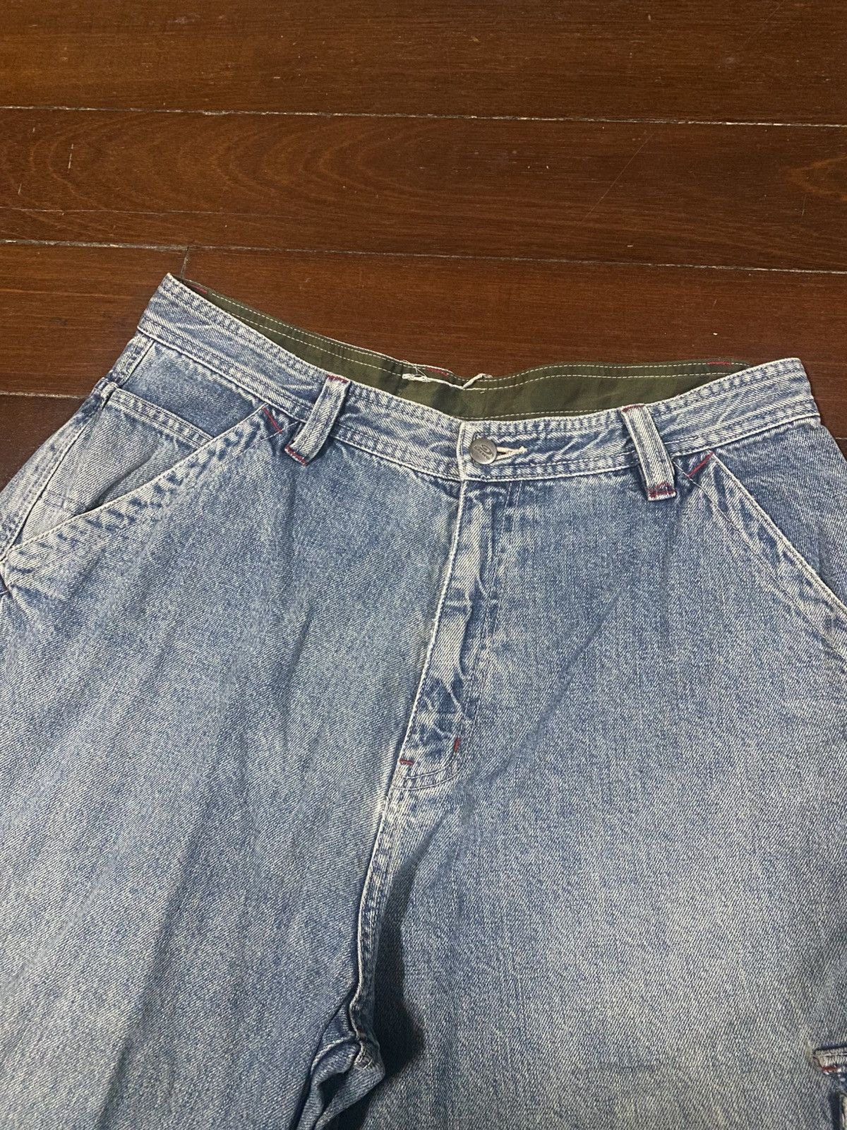 Japanese Brand Hawaiian Piko Jeans Cargo baggy distressed wide leg Size US 35 - 10 Thumbnail
